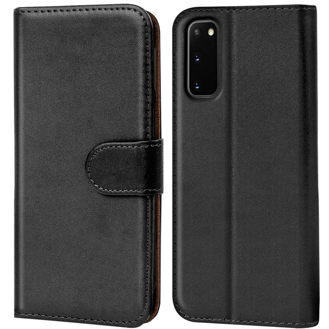 Samsung Galaxy S20 Klapphülle in Schwarz mit Kartenfächern und Schutz