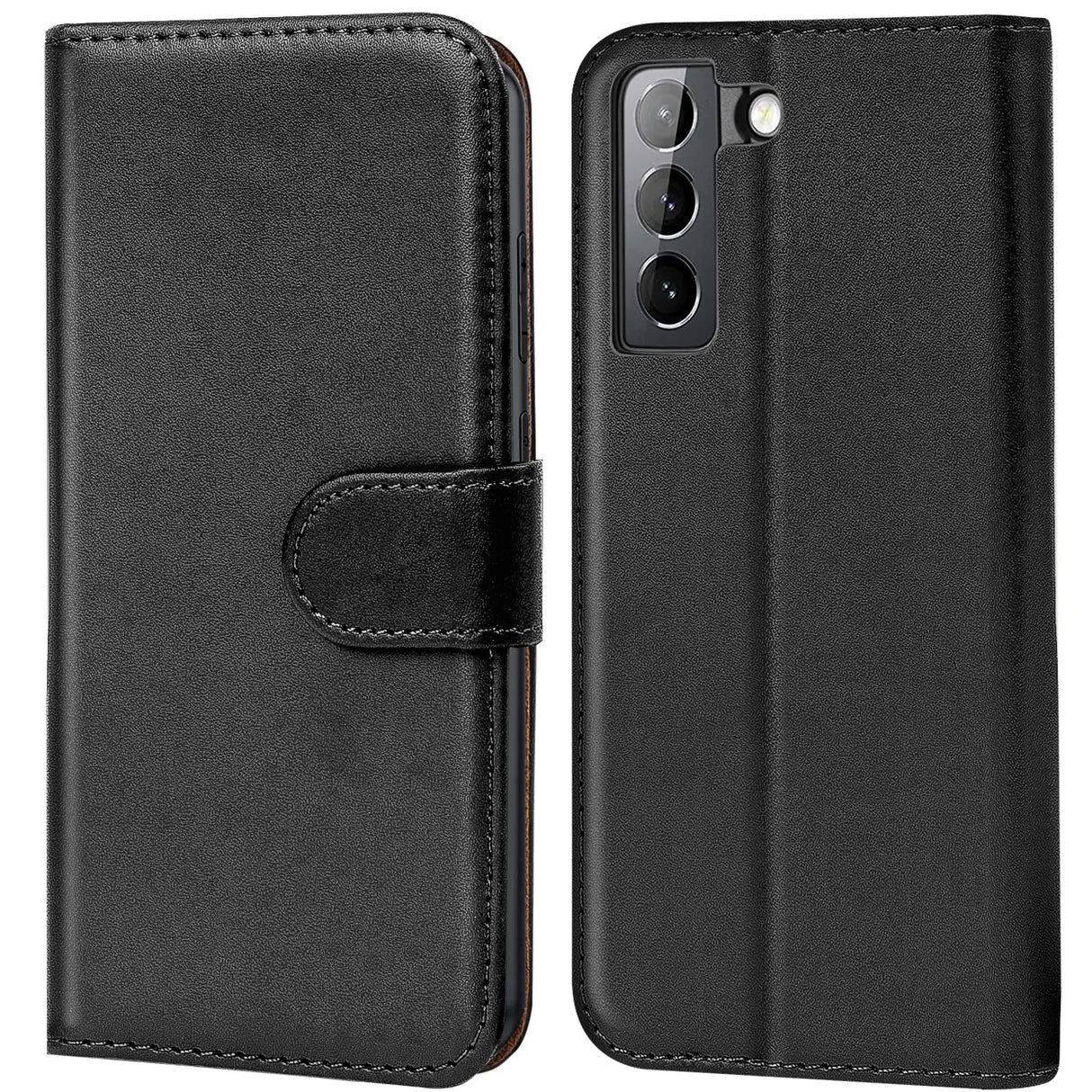 Samsung Galaxy S21 FE Klapphülle in Schwarz mit Kartenfächern und Schutz