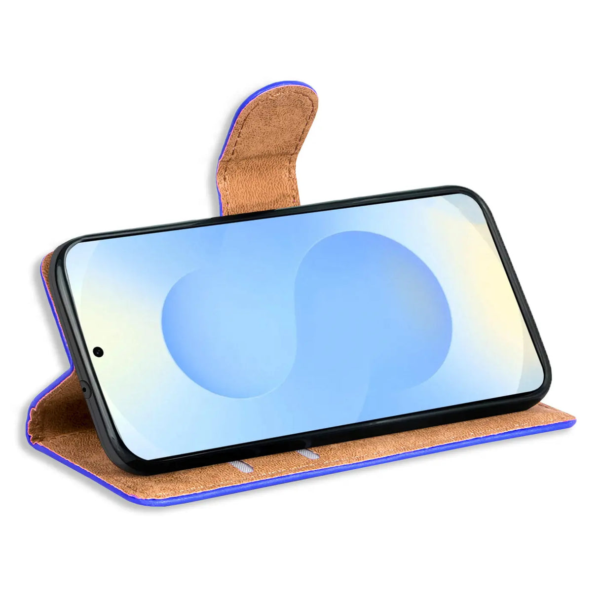 Samsung Galaxy S25+ Klapphülle in Blau mit Kartenfächern und Schutz