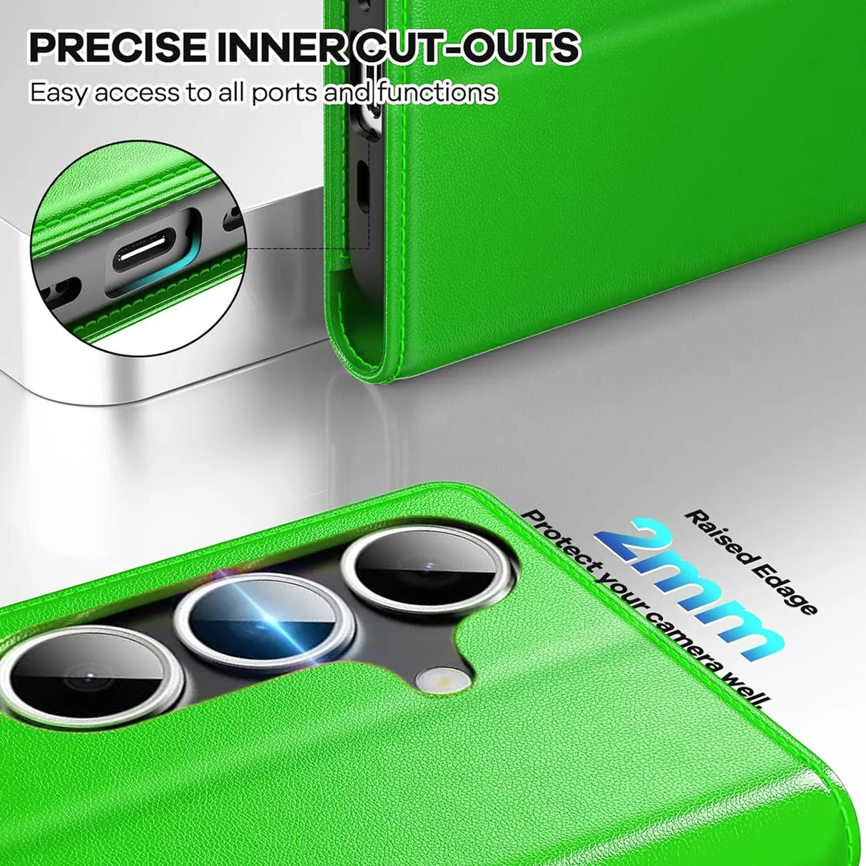 Samsung Galaxy S26 Klapphülle in Grün mit Kartenfächern und Schutz