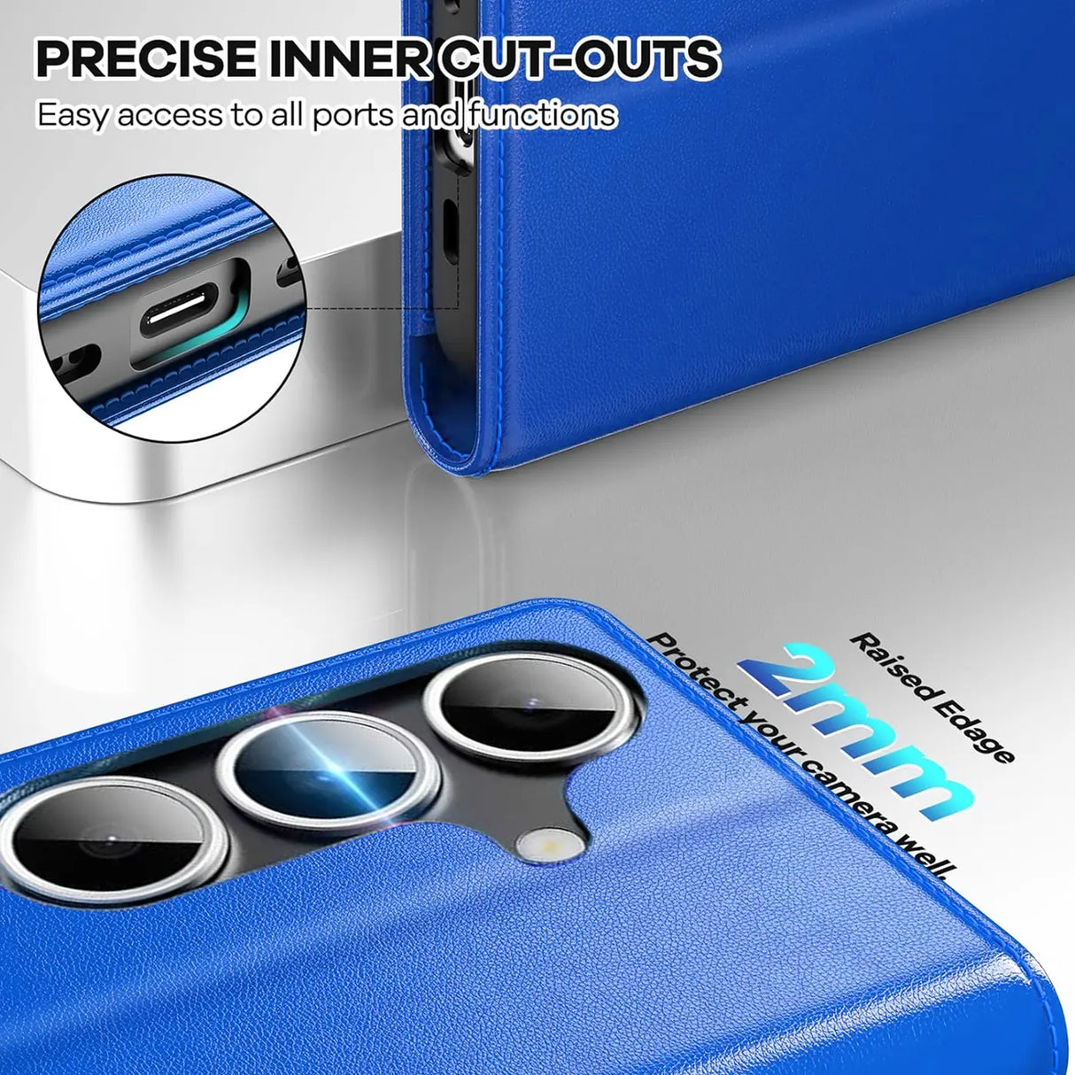 Samsung Galaxy S26 Plus Klapphülle in Blau mit Kartenfächern und Schutz