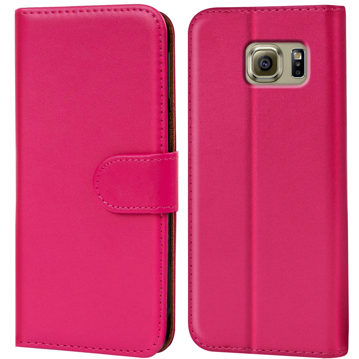Samsung Galaxy S6 Edge Klapphülle in Pink mit Kartenfächern und Schutz