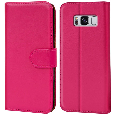 Samsung Galaxy S8 Klapphülle in Pink mit Kartenfächern und Schutz