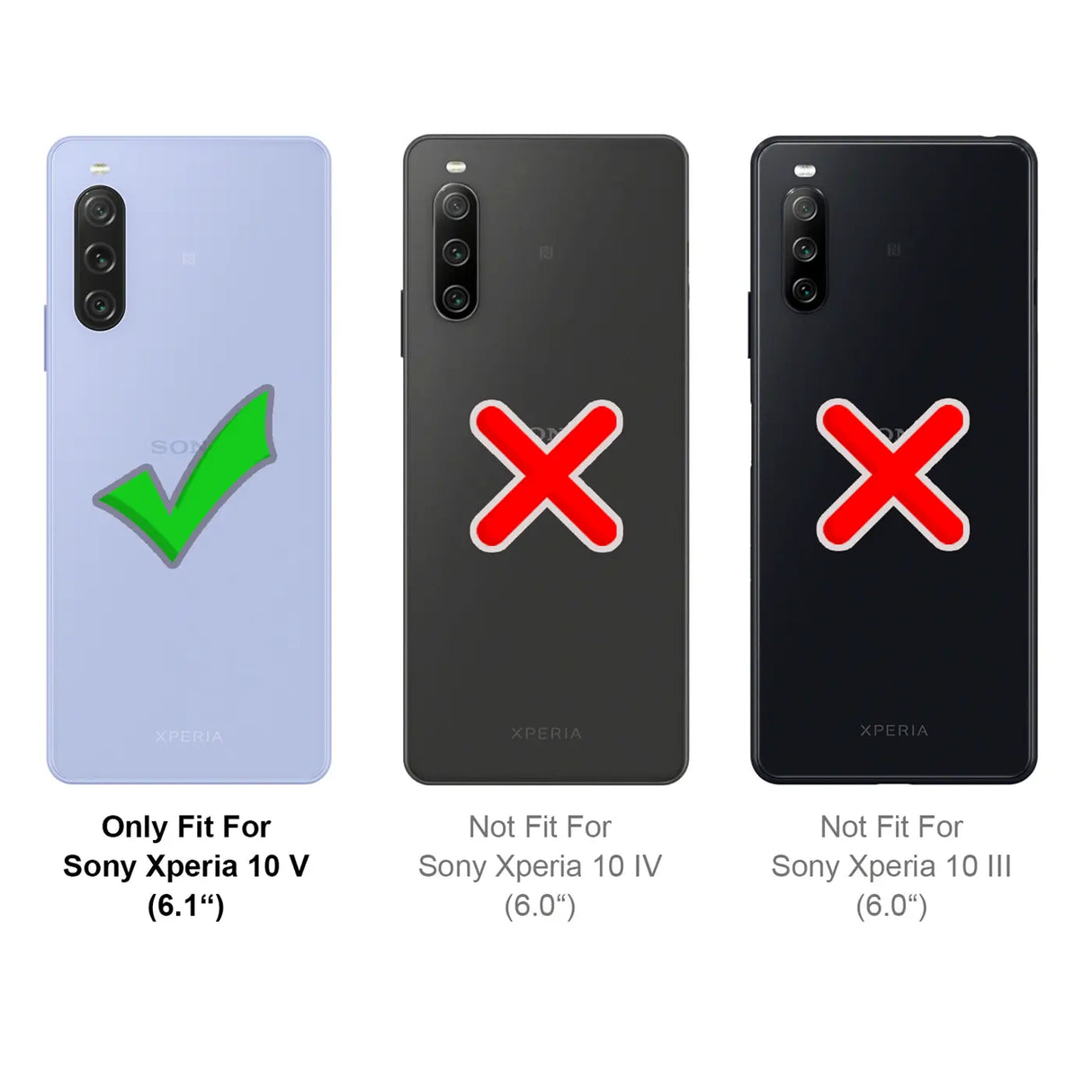 Sony Xperia 10 V Klapphülle in Schwarz mit Kartenfächern und Schutz