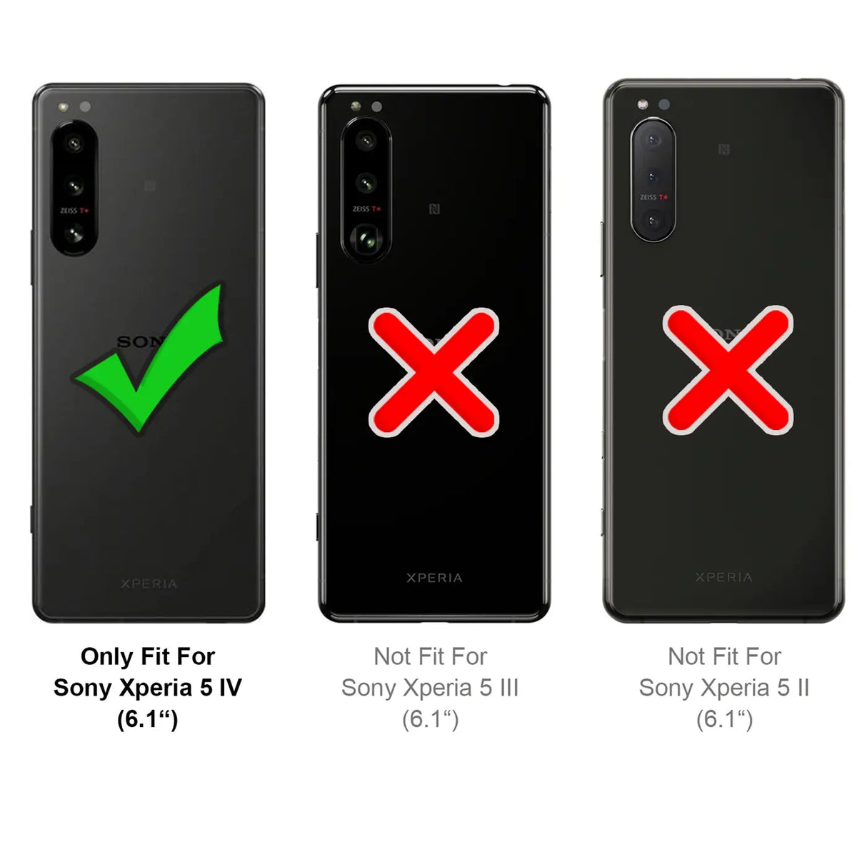 Sony Xperia 5 IV Klapphülle in Schwarz mit Kartenfächern und Schutz