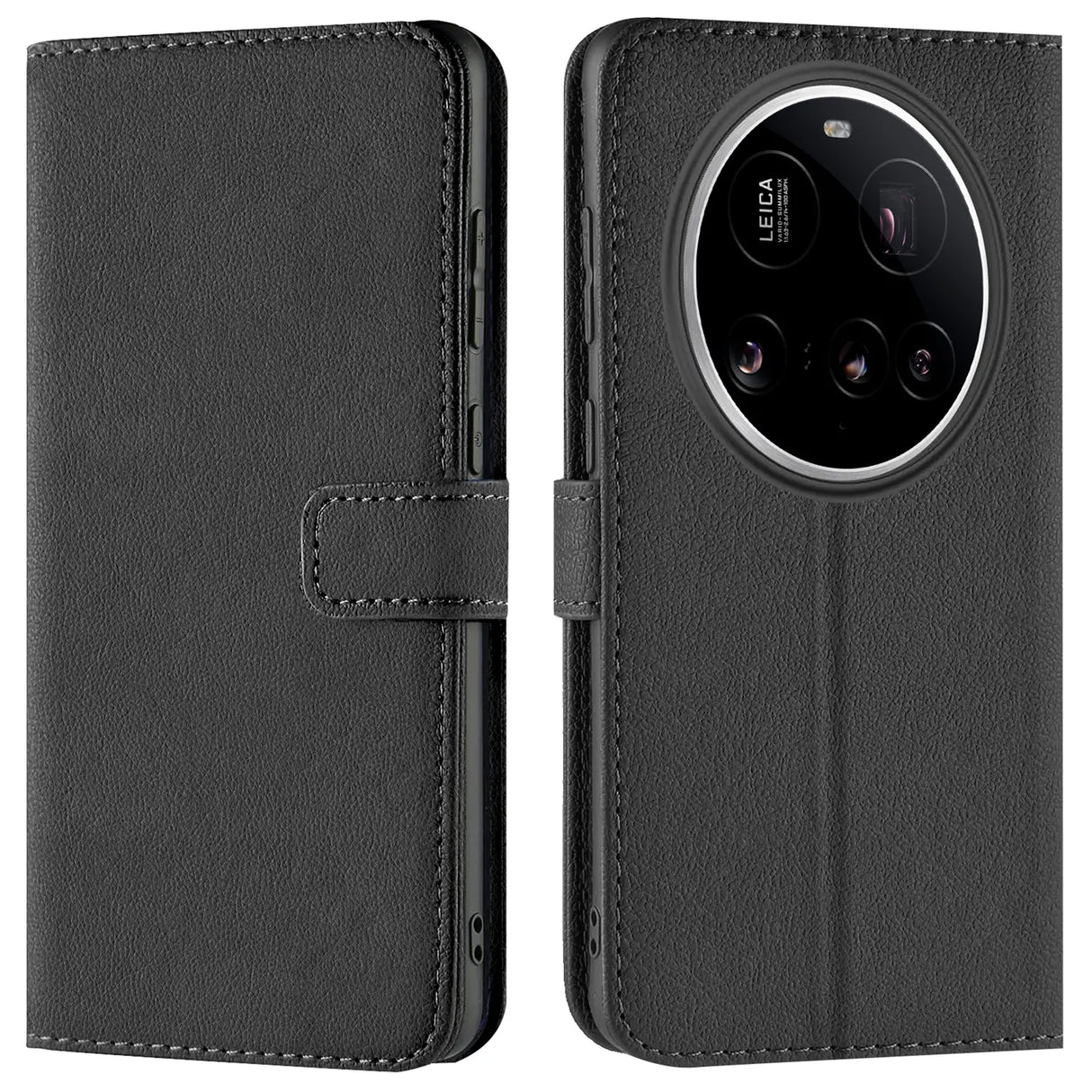 Xiaomi 15 Ultra Klapphülle in Schwarz mit Kartenfächern und Schutz