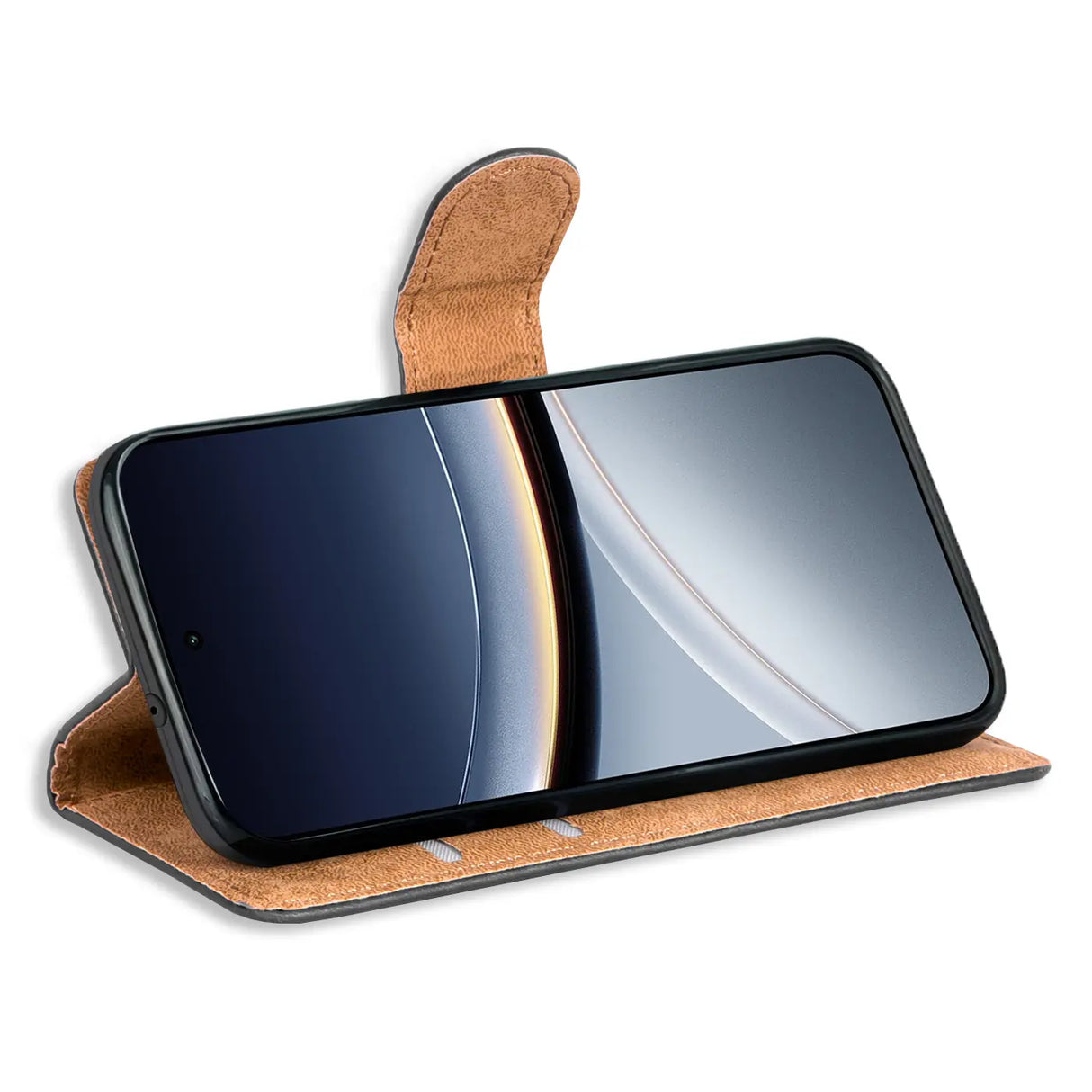 Xiaomi Poco F7 Klapphülle in Schwarz mit Kartenfächern und Schutz