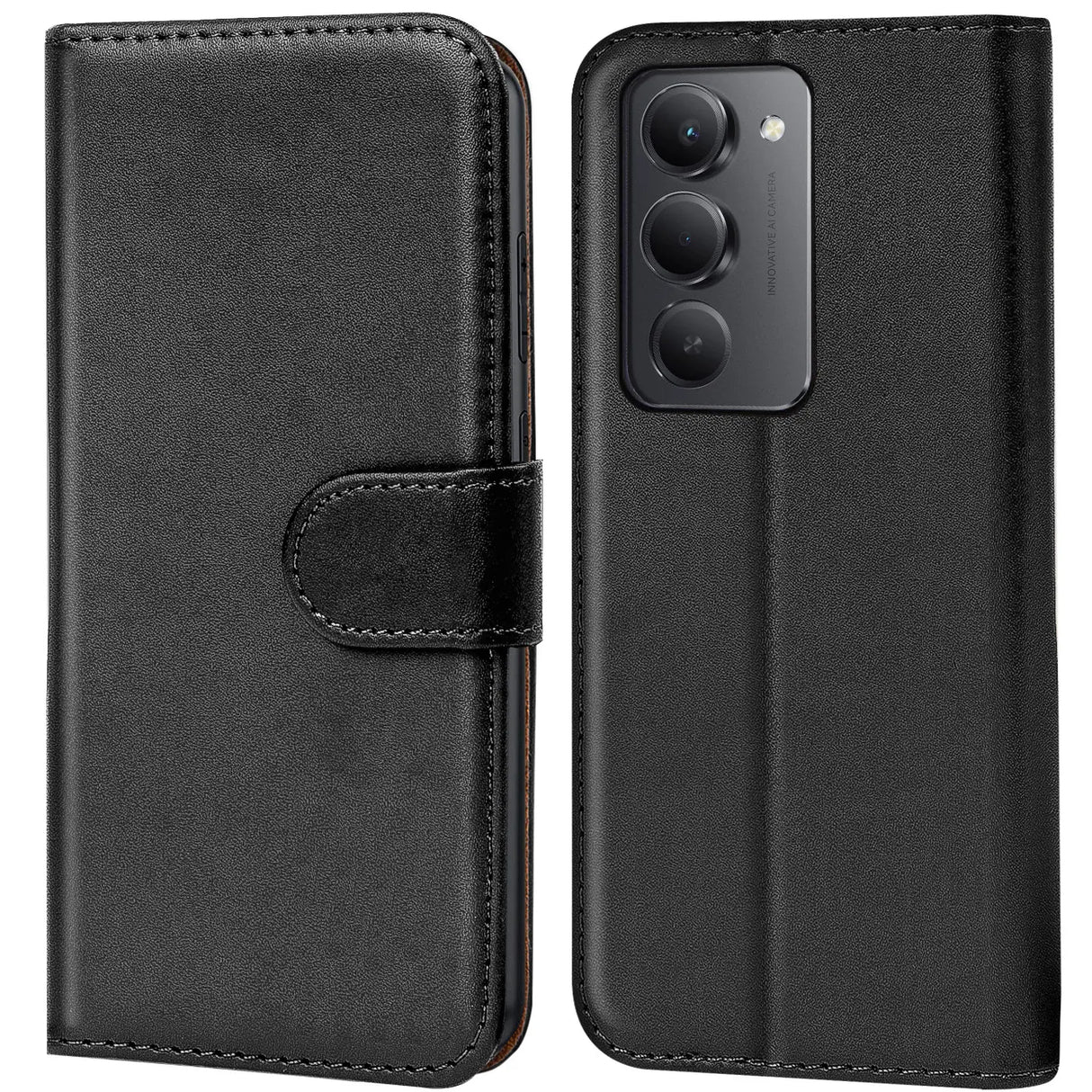 Xiaomi Redmi 15 4G/5G Klapphülle in Schwarz mit Kartenfächern und Schutz