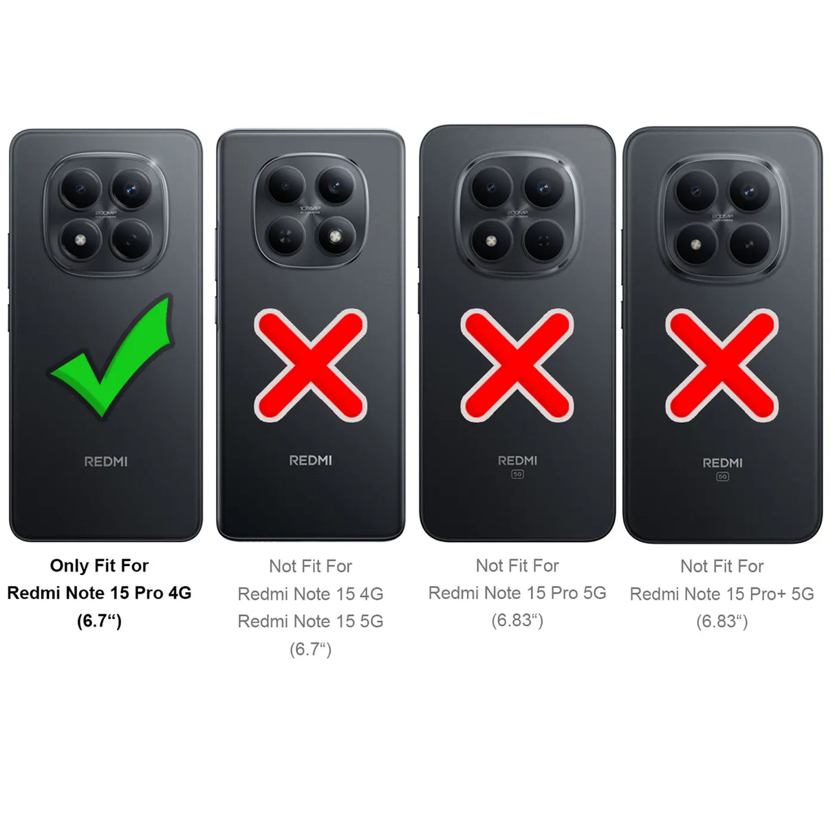 Xiaomi Redmi Note 15 Pro 4G Klapphülle in Schwarz mit Kartenfächern und Schutz