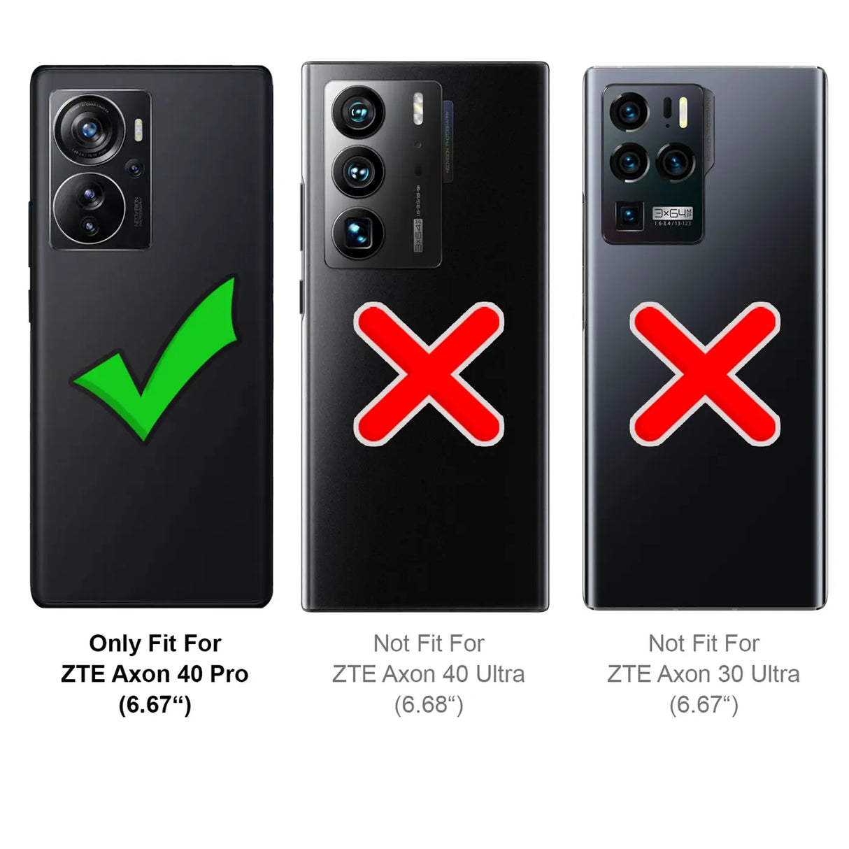 ZTE Axon 40 Pro Klapphülle in Schwarz mit Kartenfächern und Schutz