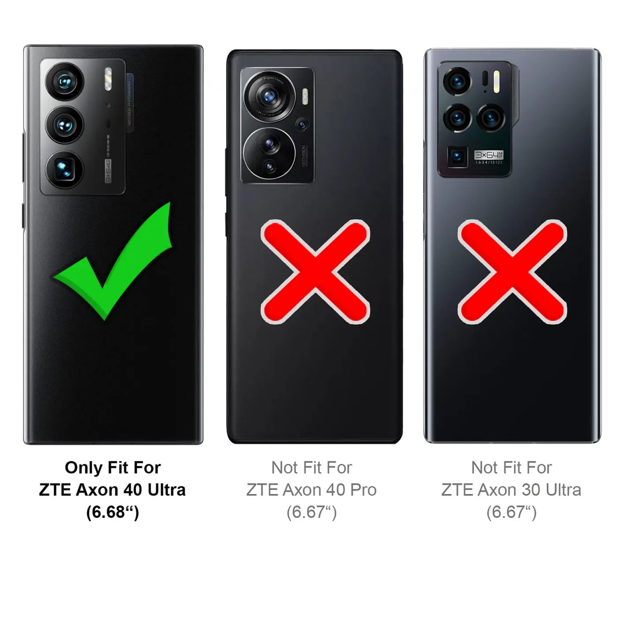 ZTE Axon 40 Ultra Klapphülle in Schwarz mit Kartenfächern und Schutz