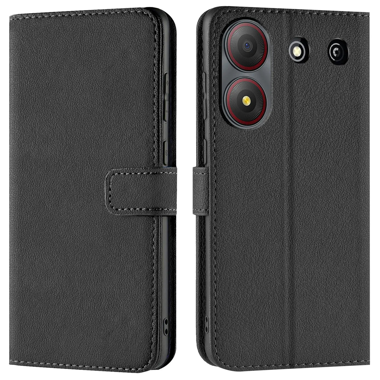 ZTE Blade A54 Klapphülle in Schwarz mit Kartenfächern und Schutz