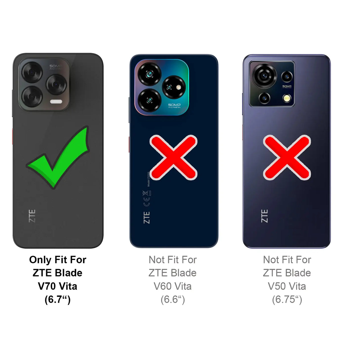 ZTE Blade V70 Vita Klapphülle in Schwarz mit Kartenfächern und Schutz