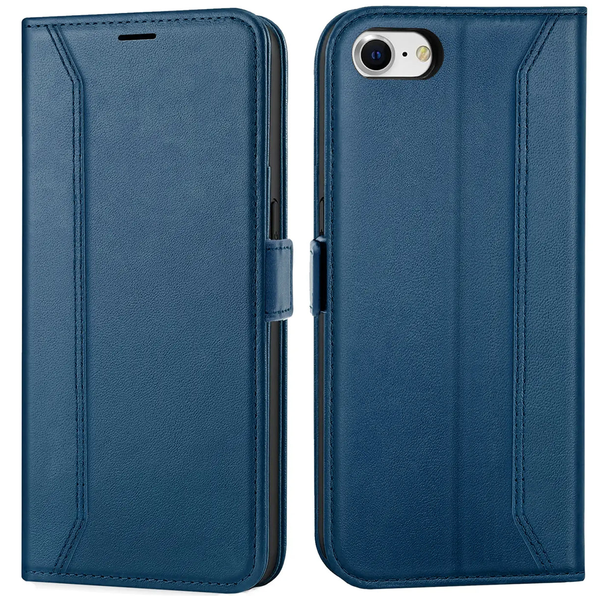 iPhone 7 / 8 / SE 2 / SE 3 Klapphülle im Lederlook mit RFID Block in Blau