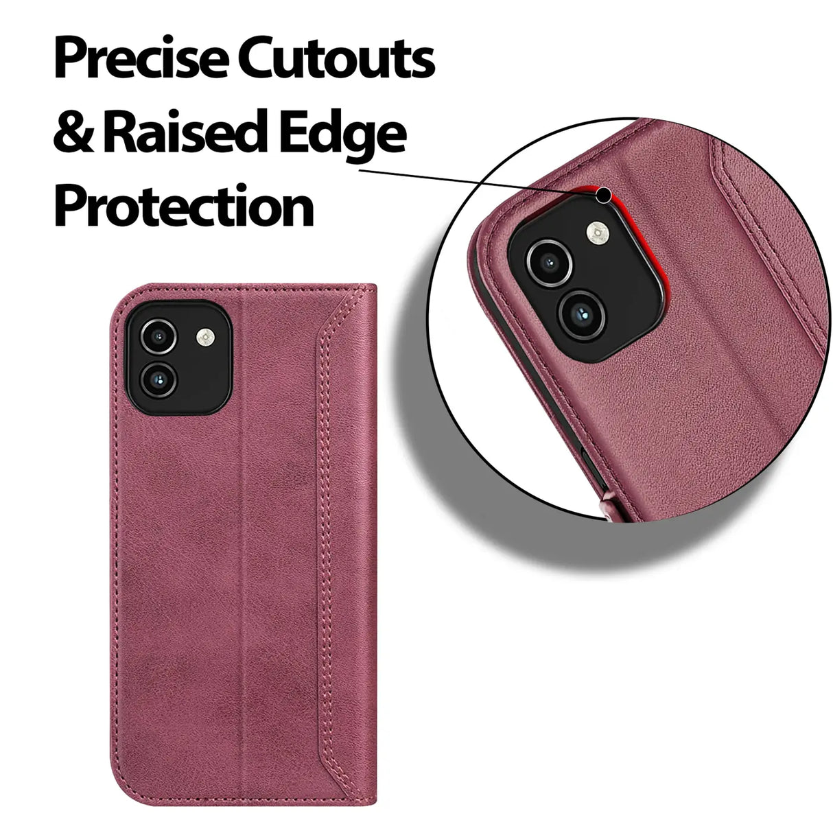 Samsung Galaxy A03 Klapphülle im Lederlook mit RFID Block in Lila