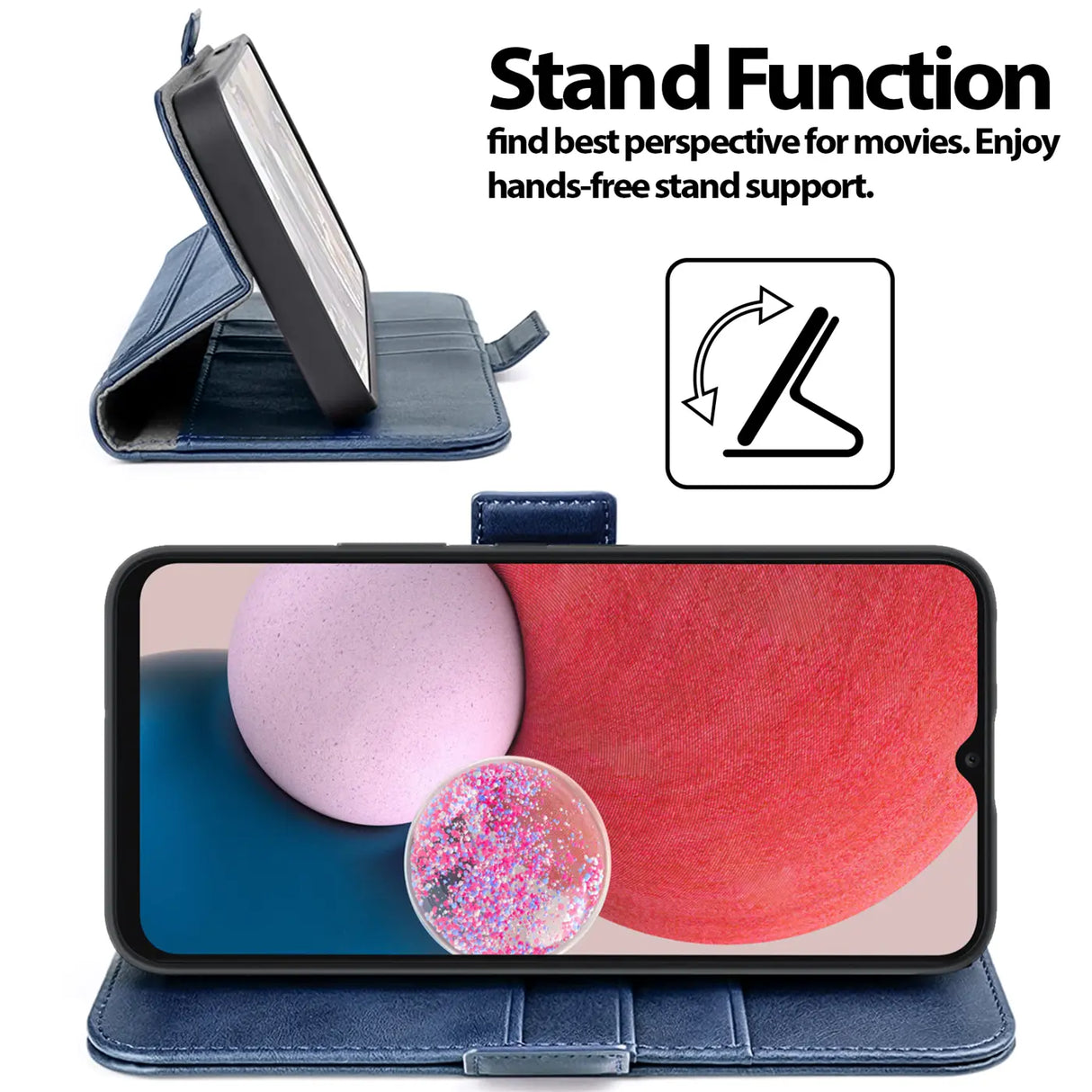 Samsung Galaxy A13 4G Klapphülle im Lederlook mit RFID Block in Blau