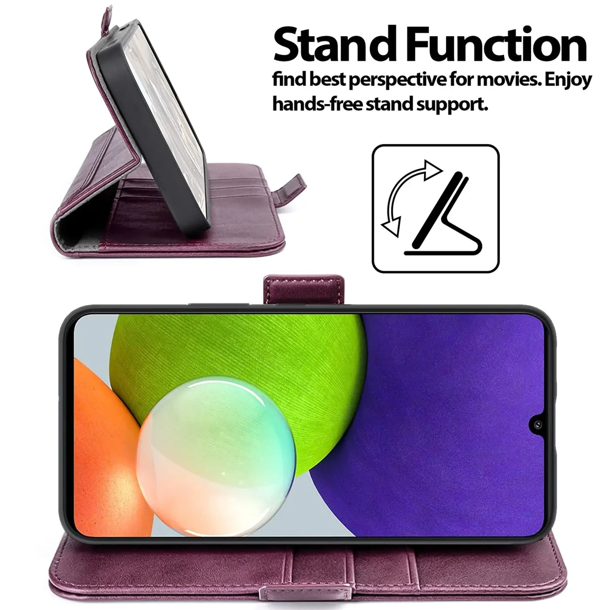 Samsung Galaxy A22 4G / M32 / M22 Klapphülle im Lederlook mit RFID Block in Lila