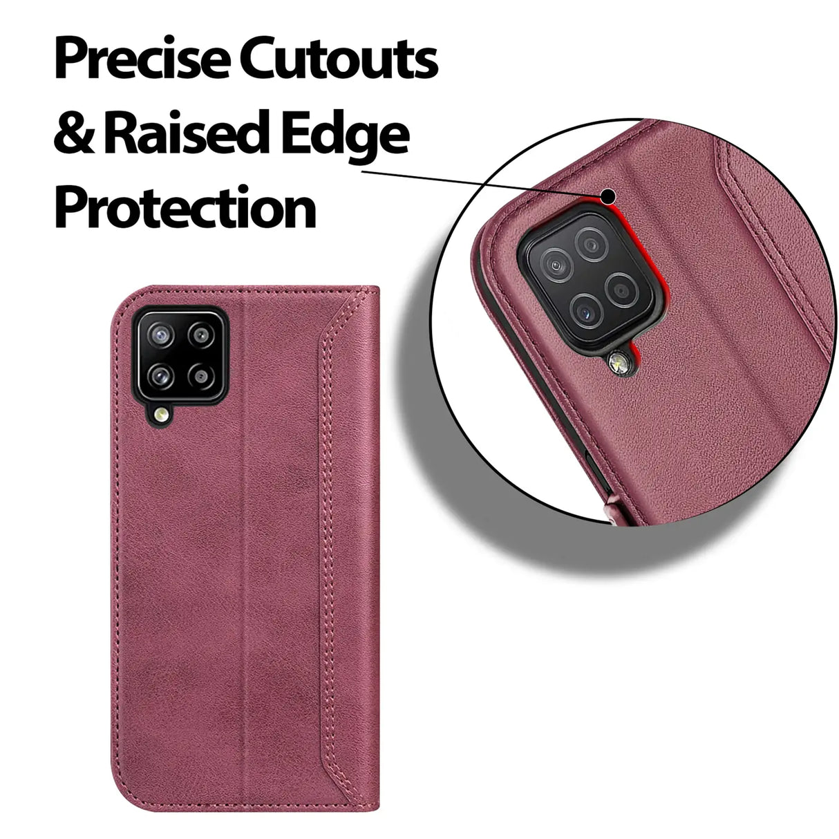 Samsung Galaxy A22 4G / M32 / M22 Klapphülle im Lederlook mit RFID Block in Lila