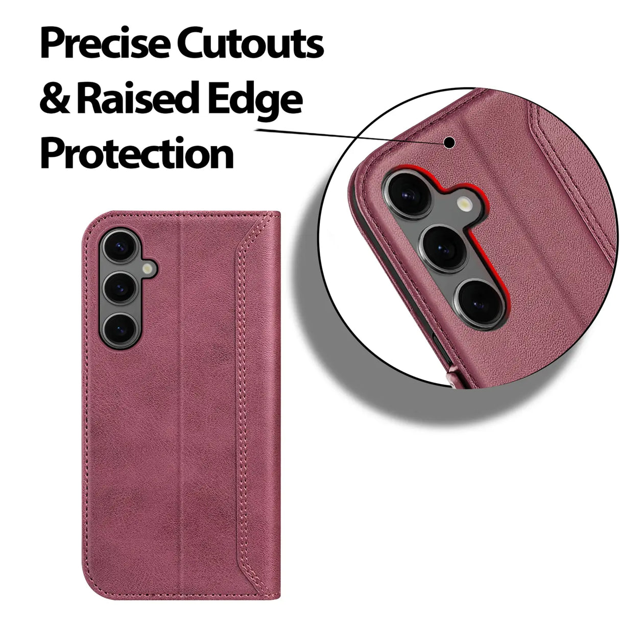 Samsung Galaxy A25 5G Klapphülle im Lederlook mit RFID Block in Lila