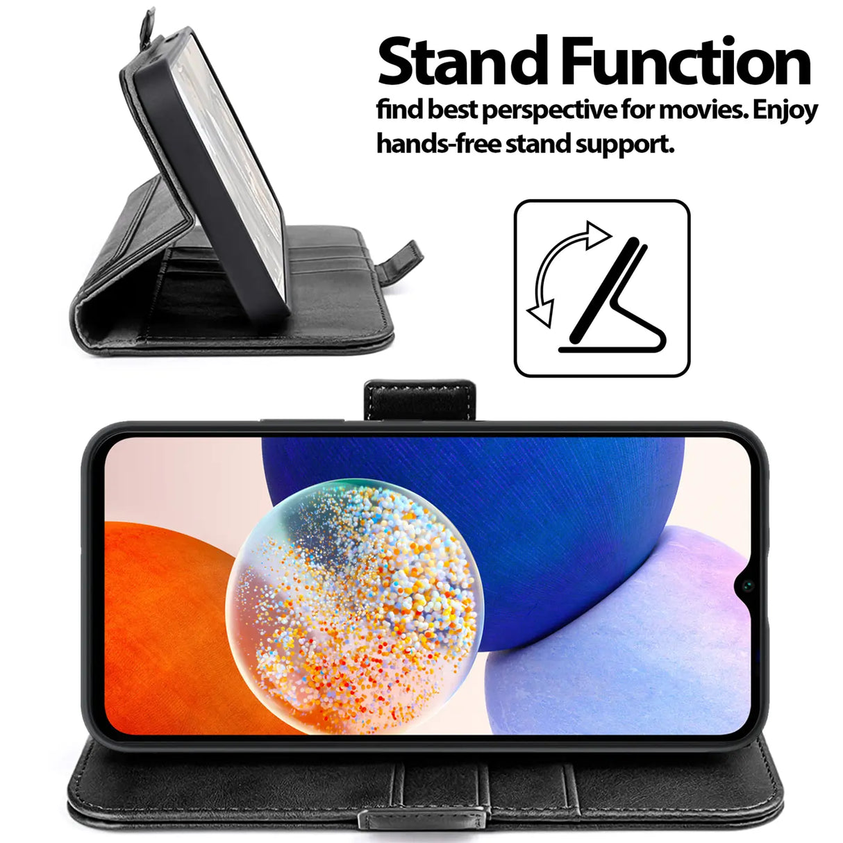 Samsung Galaxy A32 5G Klapphülle im Lederlook mit RFID Block in Schwarz