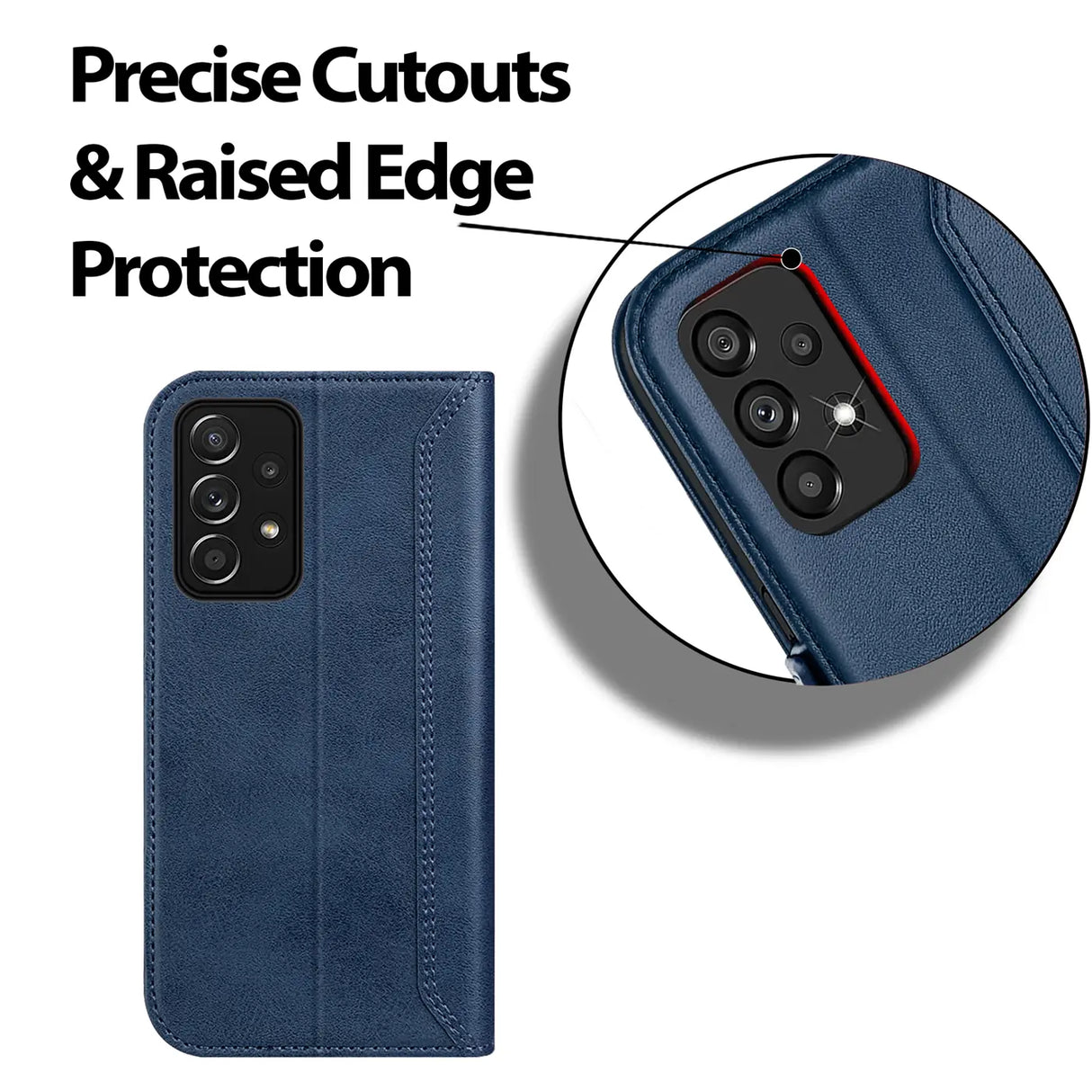 Samsung Galaxy A53 5G Klapphülle im Lederlook mit RFID Block in Blau