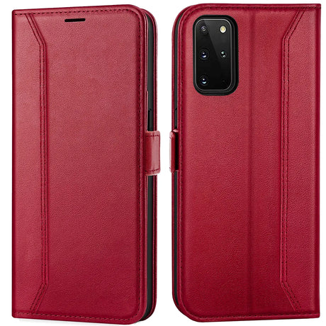 Samsung Galaxy S20 Plus Klapphülle im Lederlook mit RFID Block in Rot