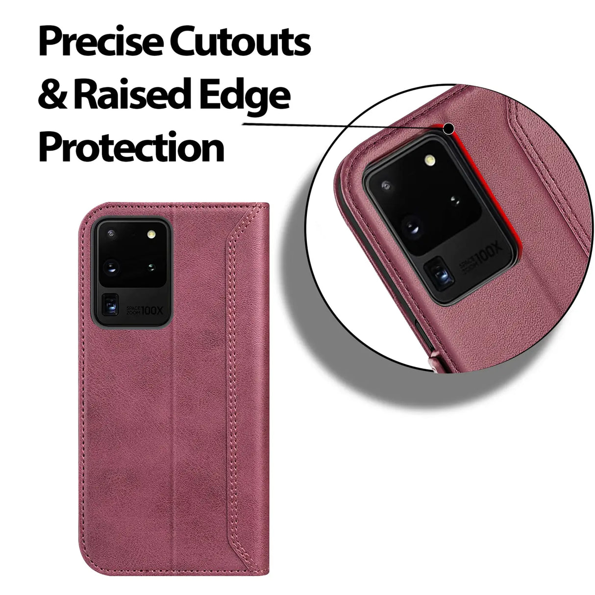 Samsung Galaxy S20 Ultra Klapphülle im Lederlook mit RFID Block in Lila