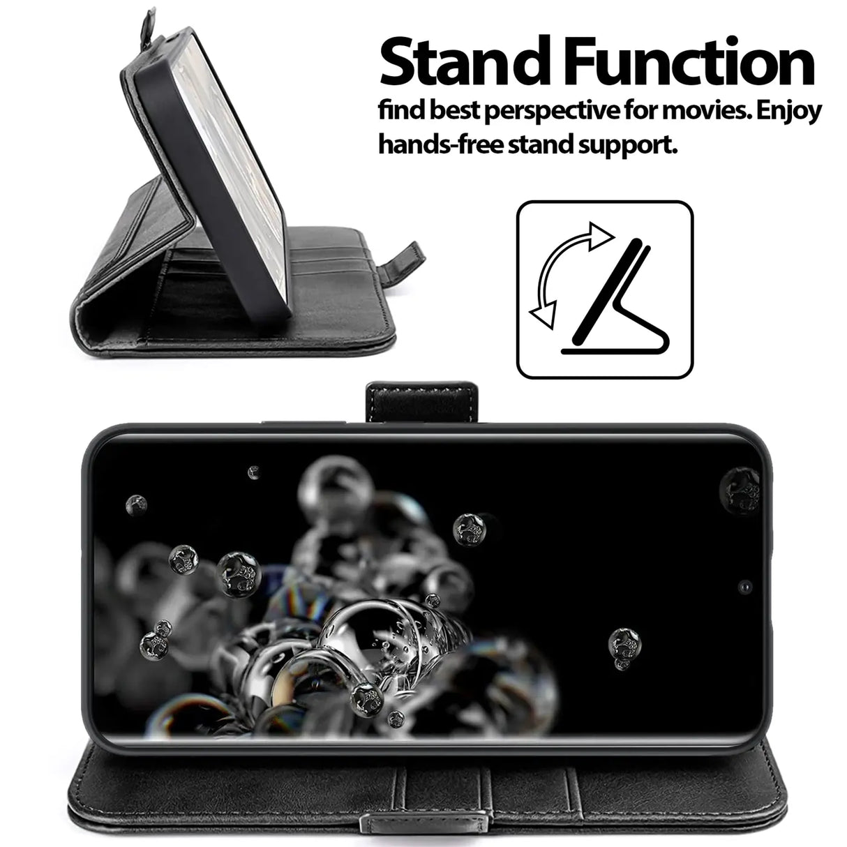 Samsung Galaxy S20 Ultra Klapphülle im Lederlook mit RFID Block in Schwarz