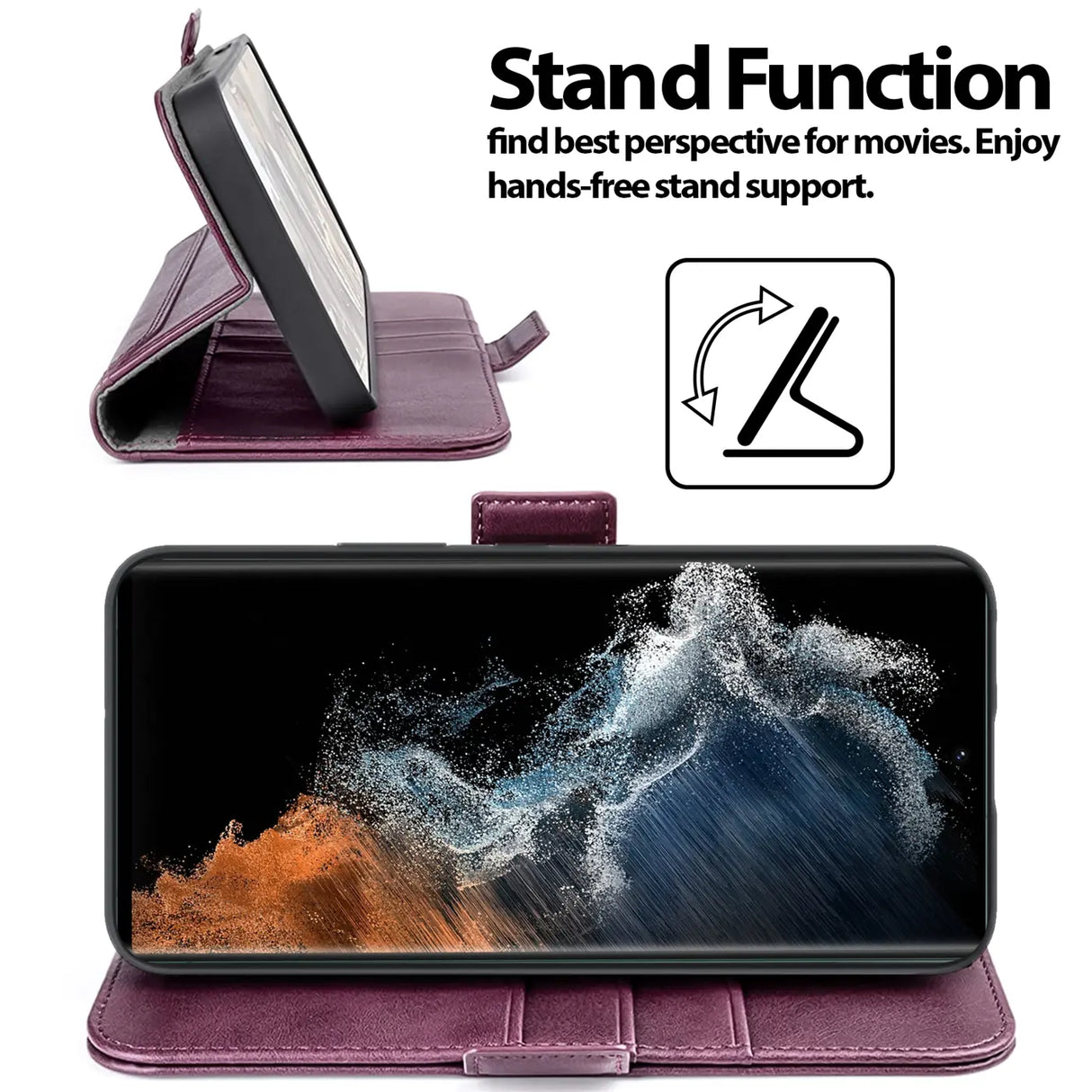 Samsung Galaxy S22 Ultra Klapphülle im Lederlook mit RFID Block in Lila