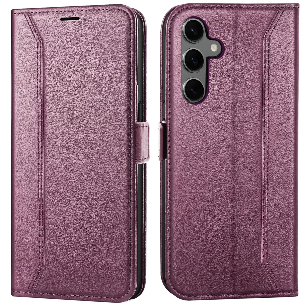 Samsung Galaxy S23 FE Klapphülle im Lederlook mit RFID Block in Lila