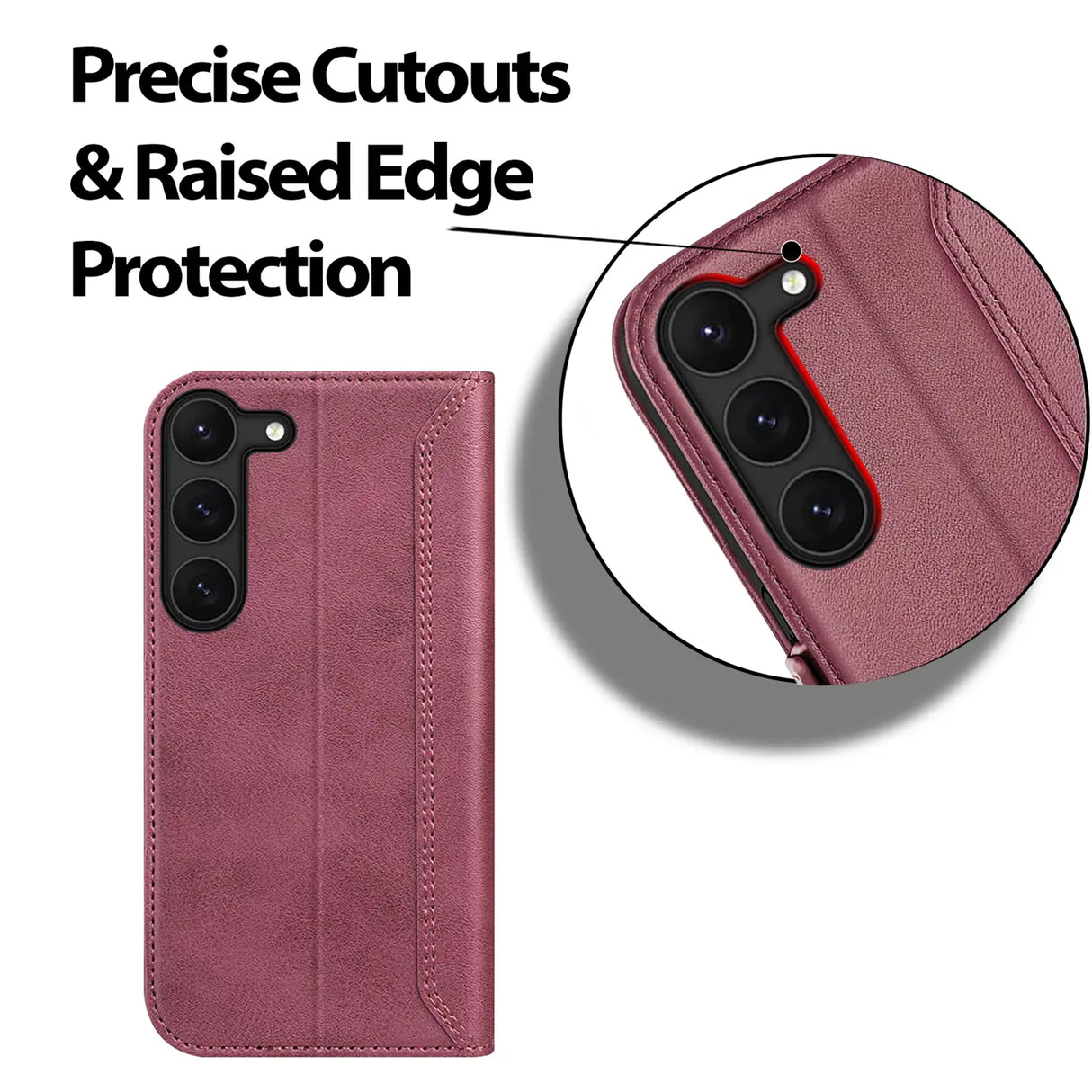 Samsung Galaxy S23 Klapphülle im Lederlook mit RFID Block in Lila