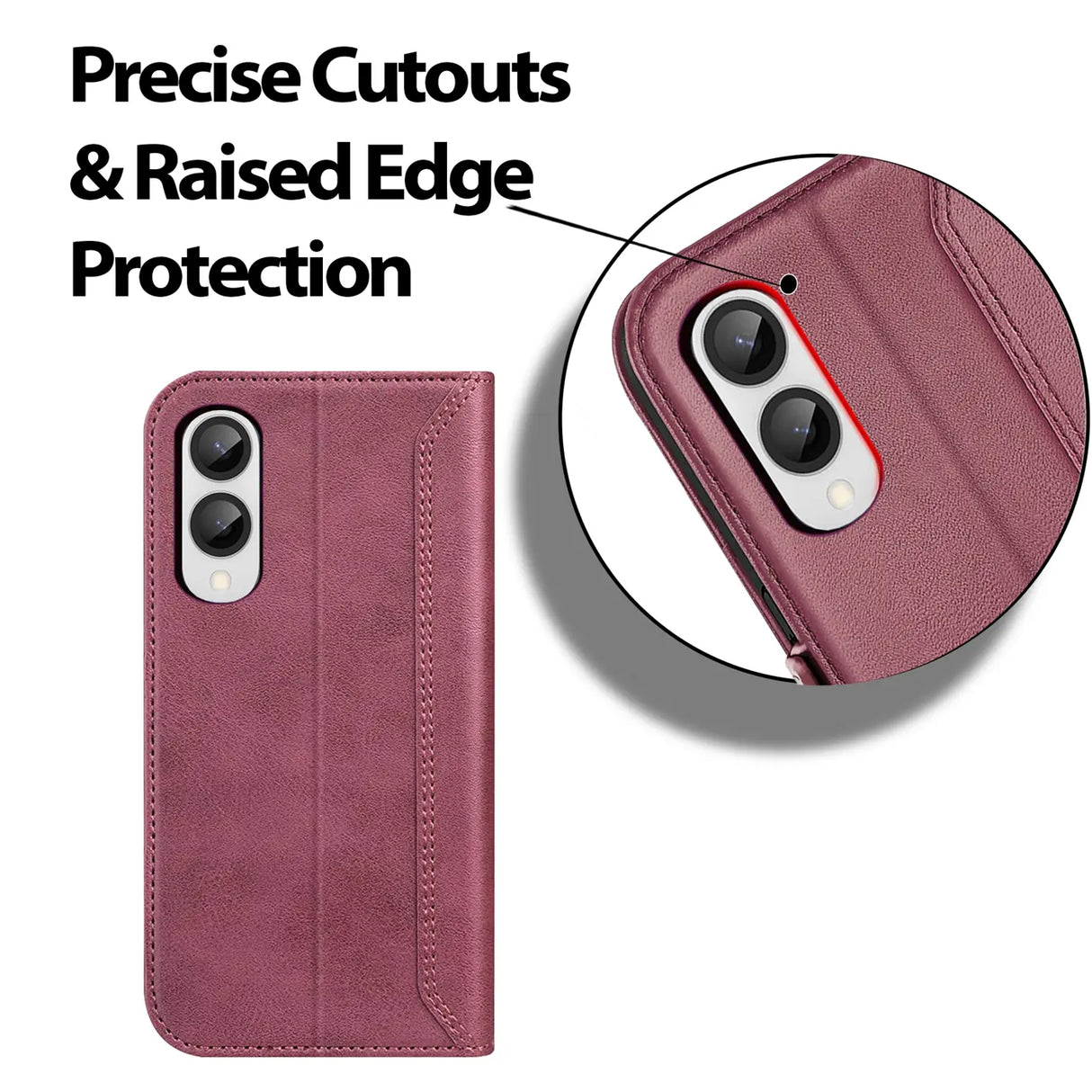 Samsung Galaxy S25 Edge Klapphülle im Lederlook mit RFID Block in Lila