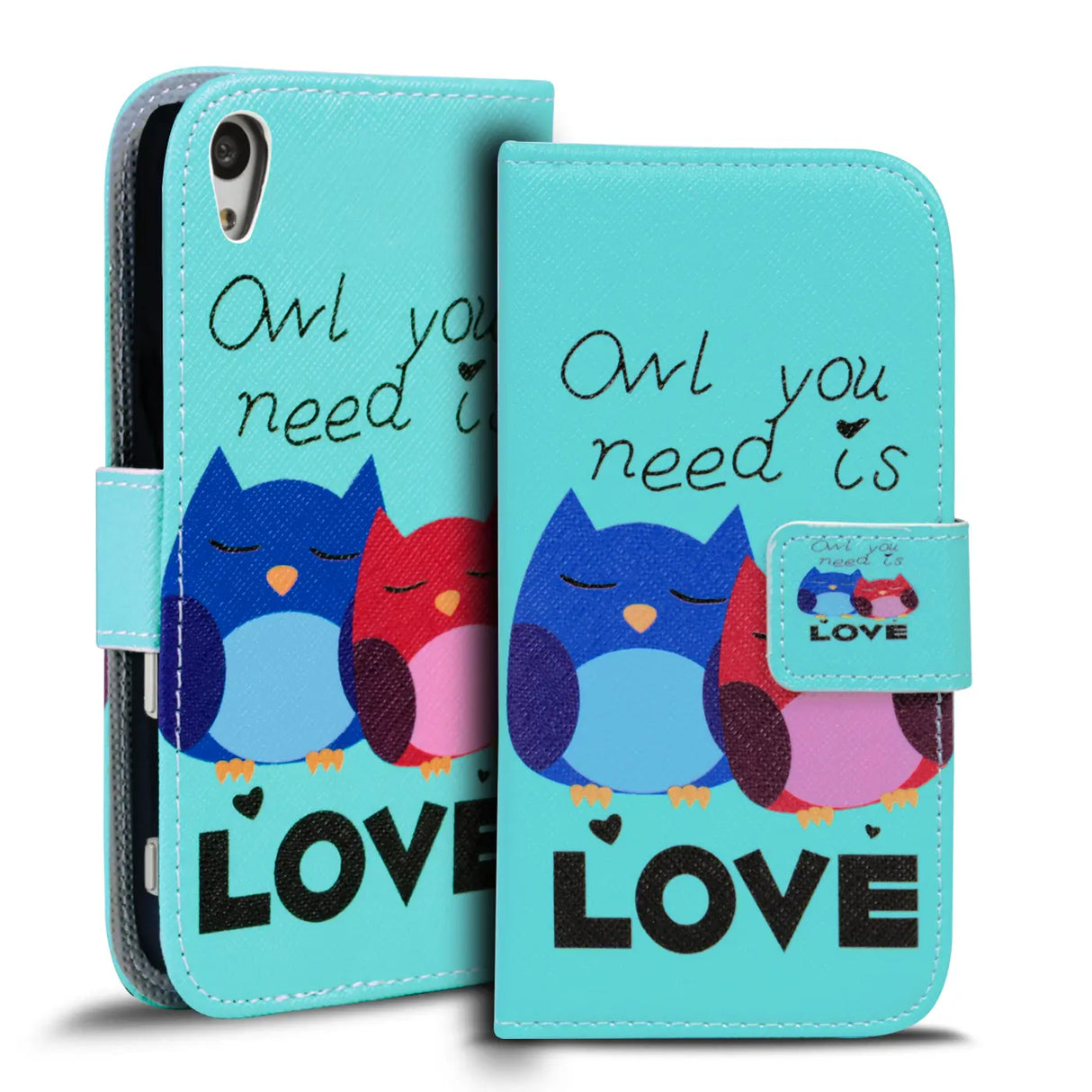 Klapphülle mit buntem Motivdesign für Sony Xperia Z3+ – mit Kartenfach und Magnetverschluss