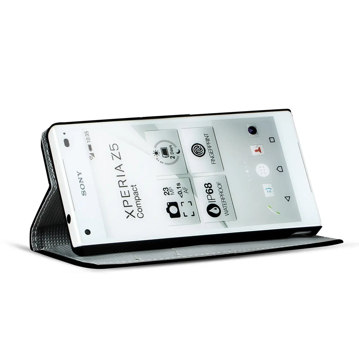 Klapphülle mit buntem Motivdesign für Sony Xperia Z5 Compact – mit Kartenfach und Magnetverschluss