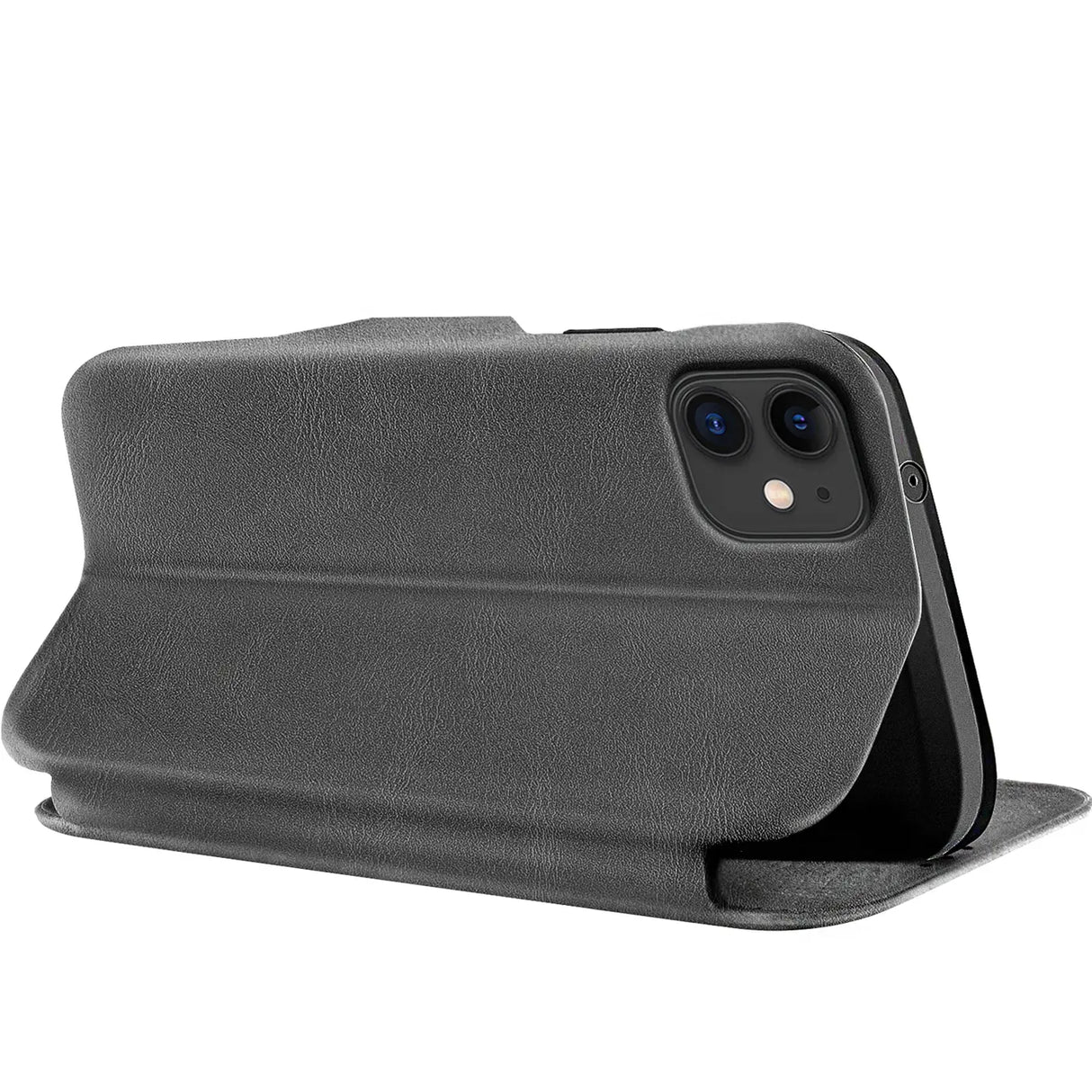 Robuste Klapphülle für iPhone 12 Mini mit Magnetverschluss in Grau