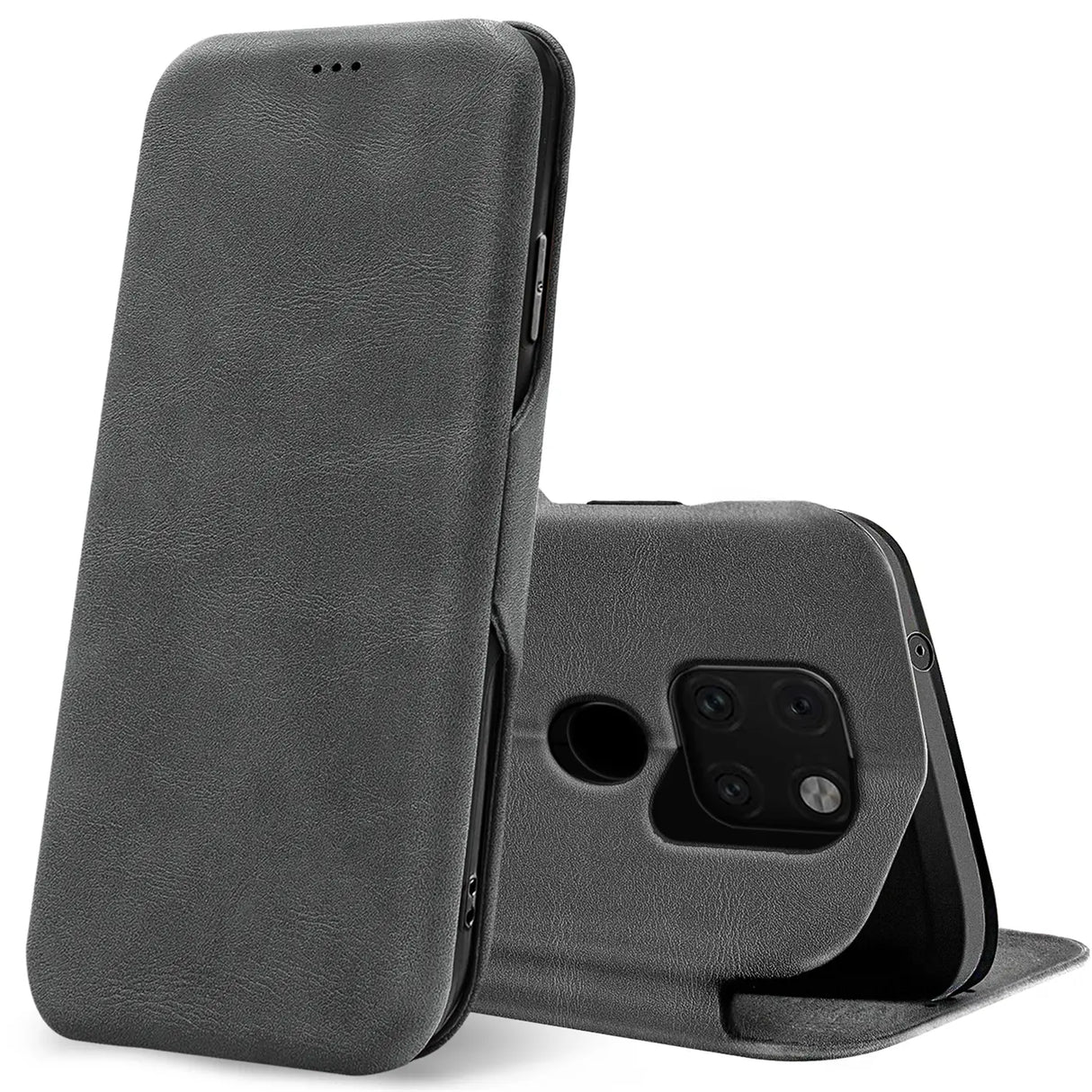 Robuste Klapphülle für Huawei Mate 20 mit Magnetverschluss in Grau