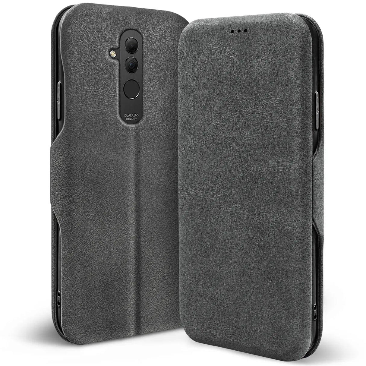 Robuste Klapphülle für Huawei Mate 20 Lite mit Magnetverschluss in Grau