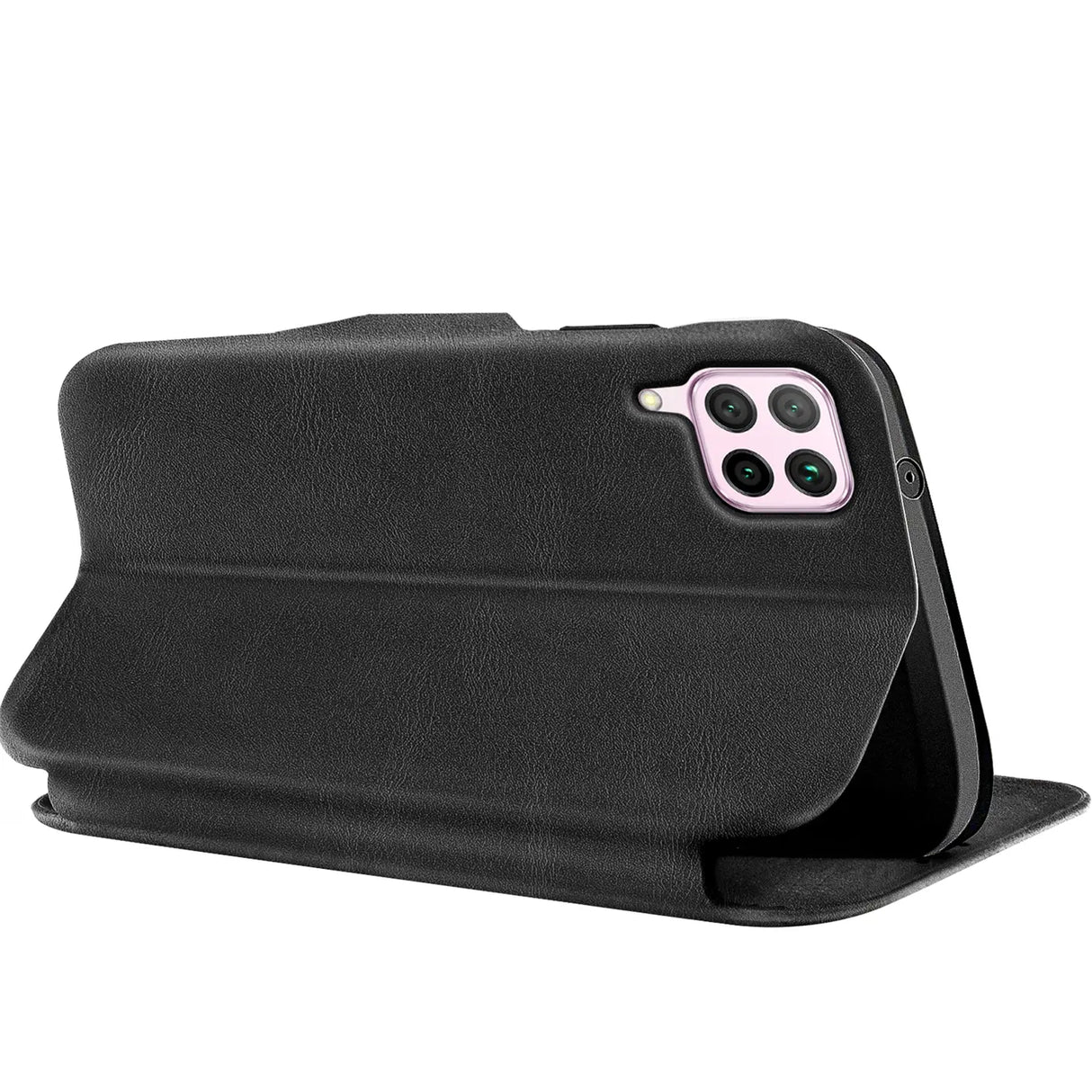 Robuste Klapphülle für Huawei P40 Lite mit Magnetverschluss in Schwarz