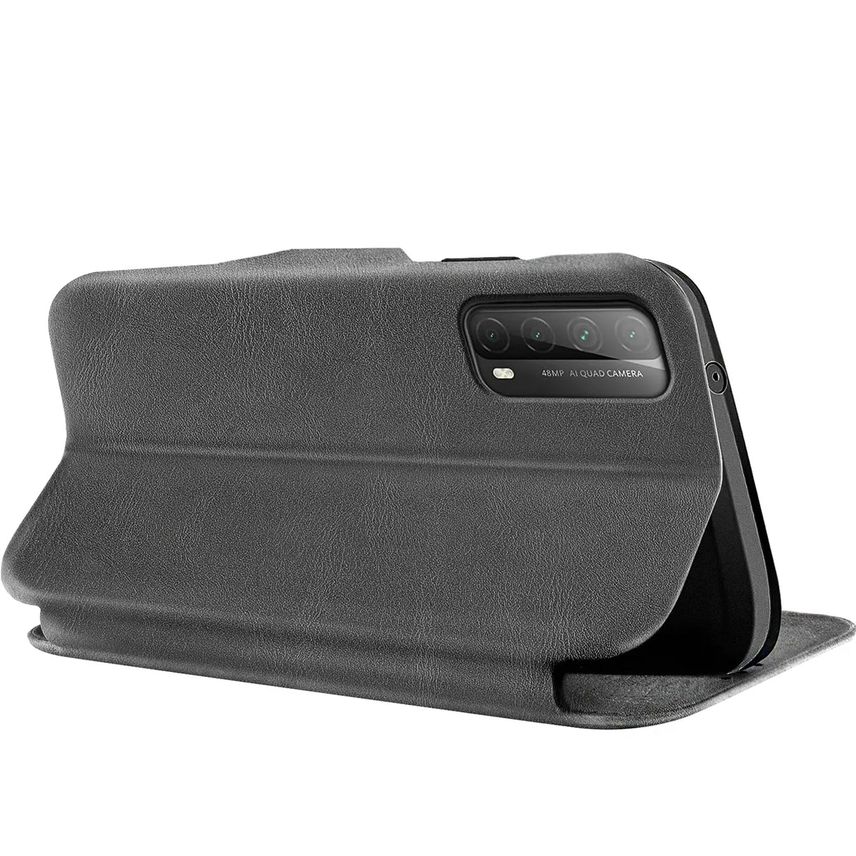 Robuste Klapphülle für Huawei P Smart 2021 mit Magnetverschluss in Grau