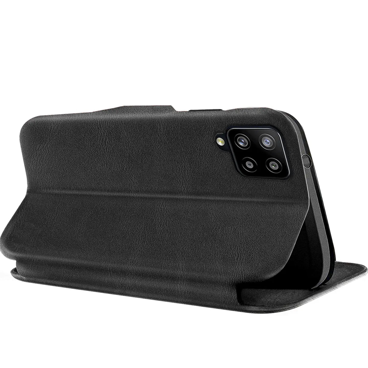 Robuste Klapphülle für Samsung Galaxy A12 / M12 mit Magnetverschluss in Schwarz