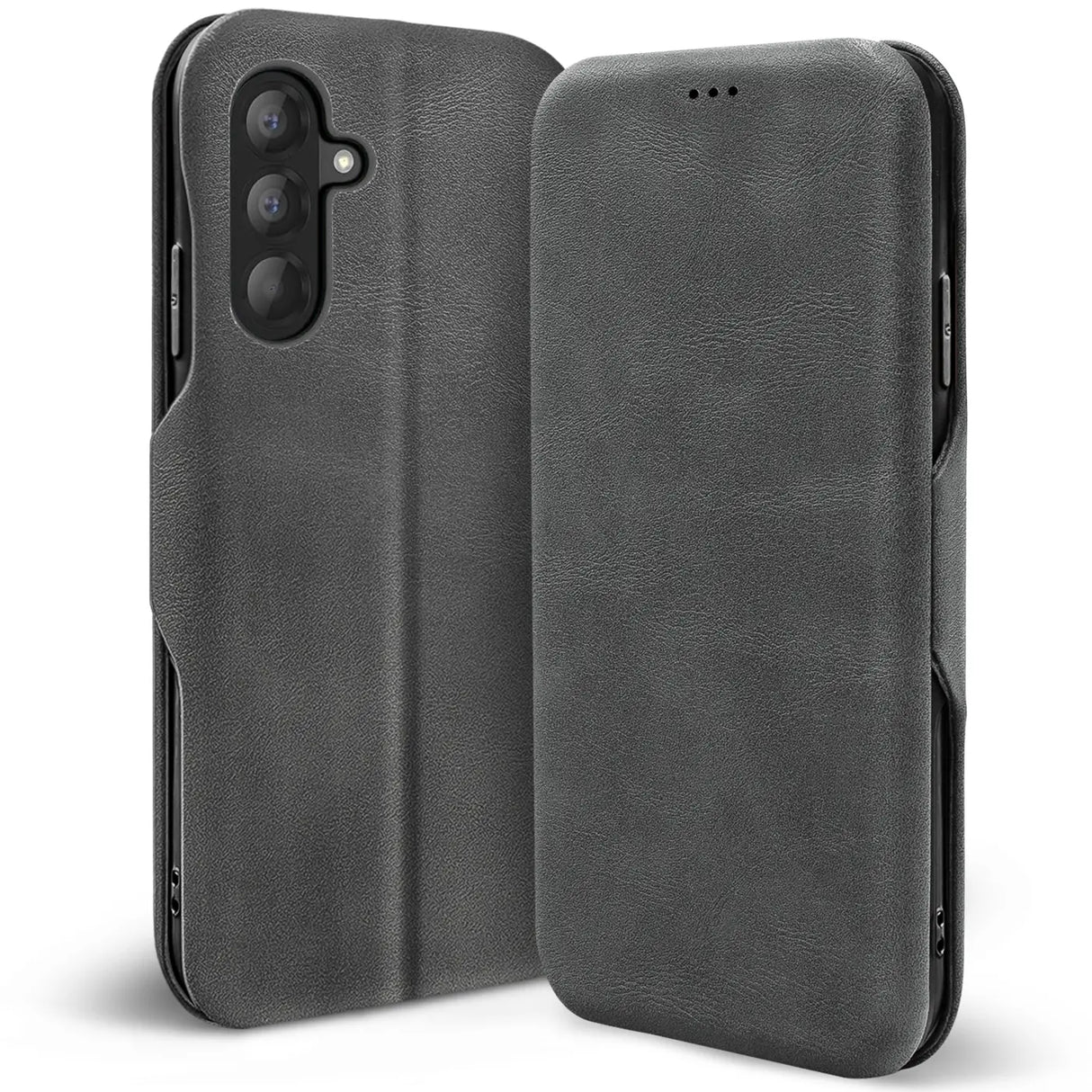 Robuste Klapphülle für Samsung Galaxy A57 5G mit Magnetverschluss in Grau