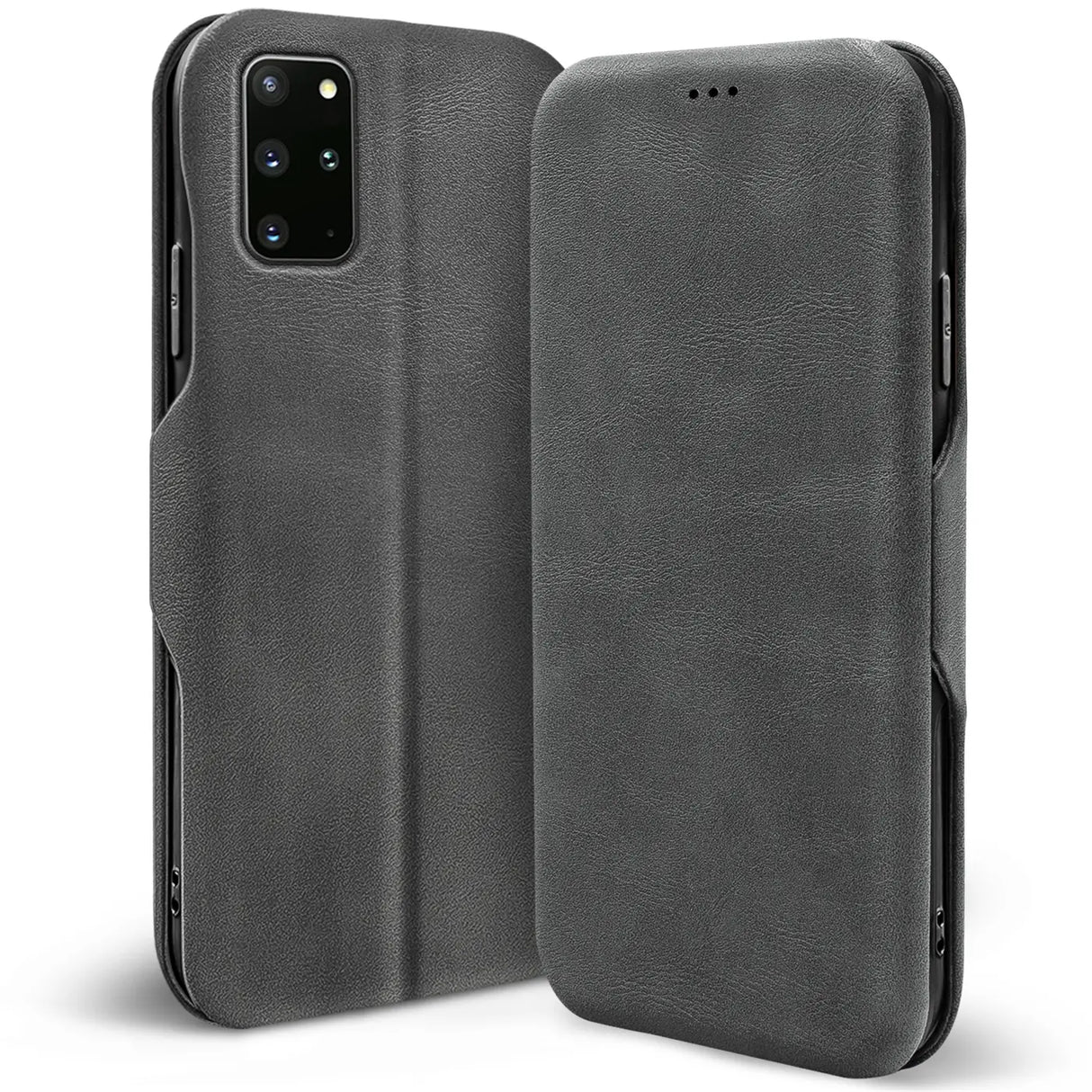 Robuste Klapphülle für Samsung Galaxy S20 Plus mit Magnetverschluss in Grau