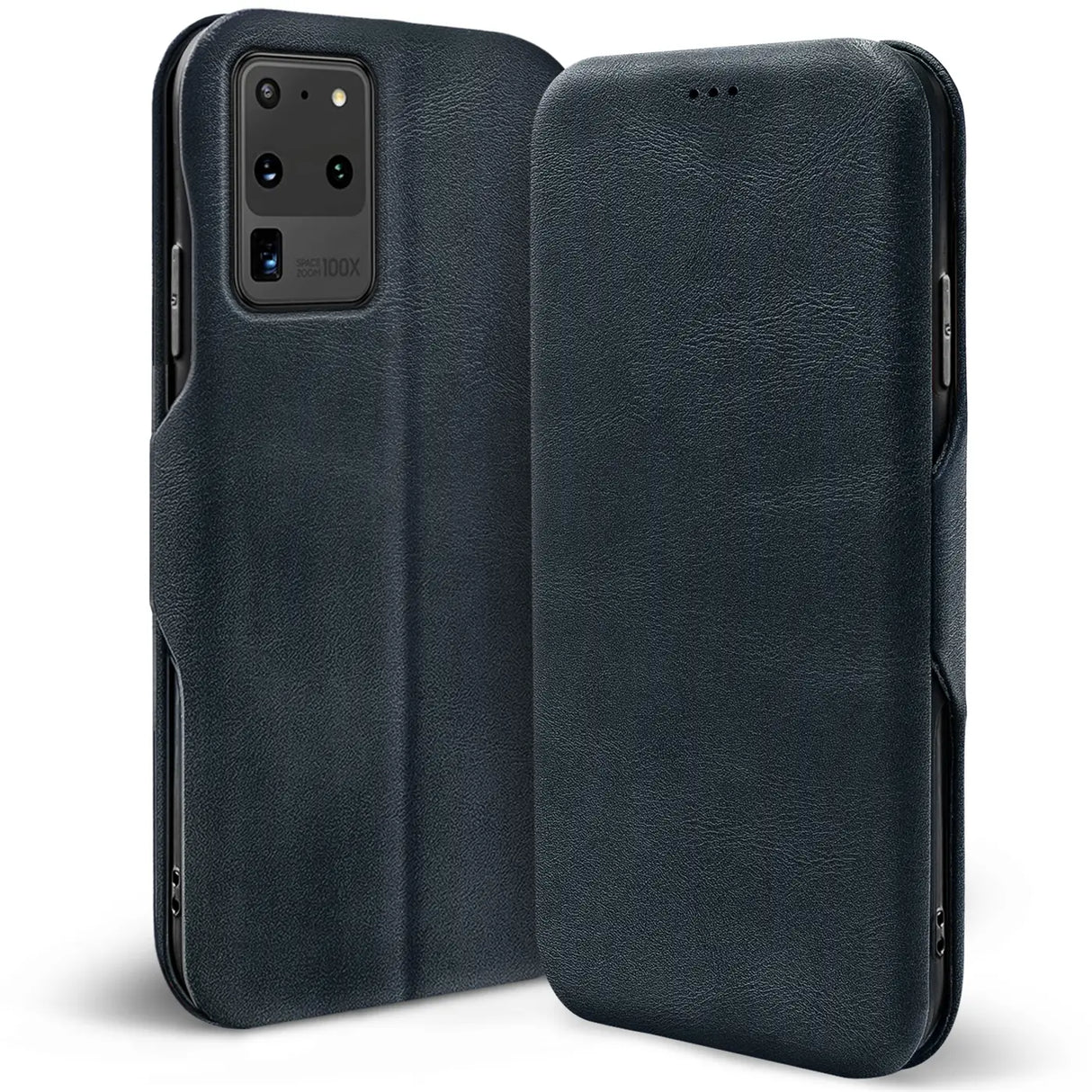 Robuste Klapphülle für Samsung Galaxy S20 Ultra mit Magnetverschluss in Blau