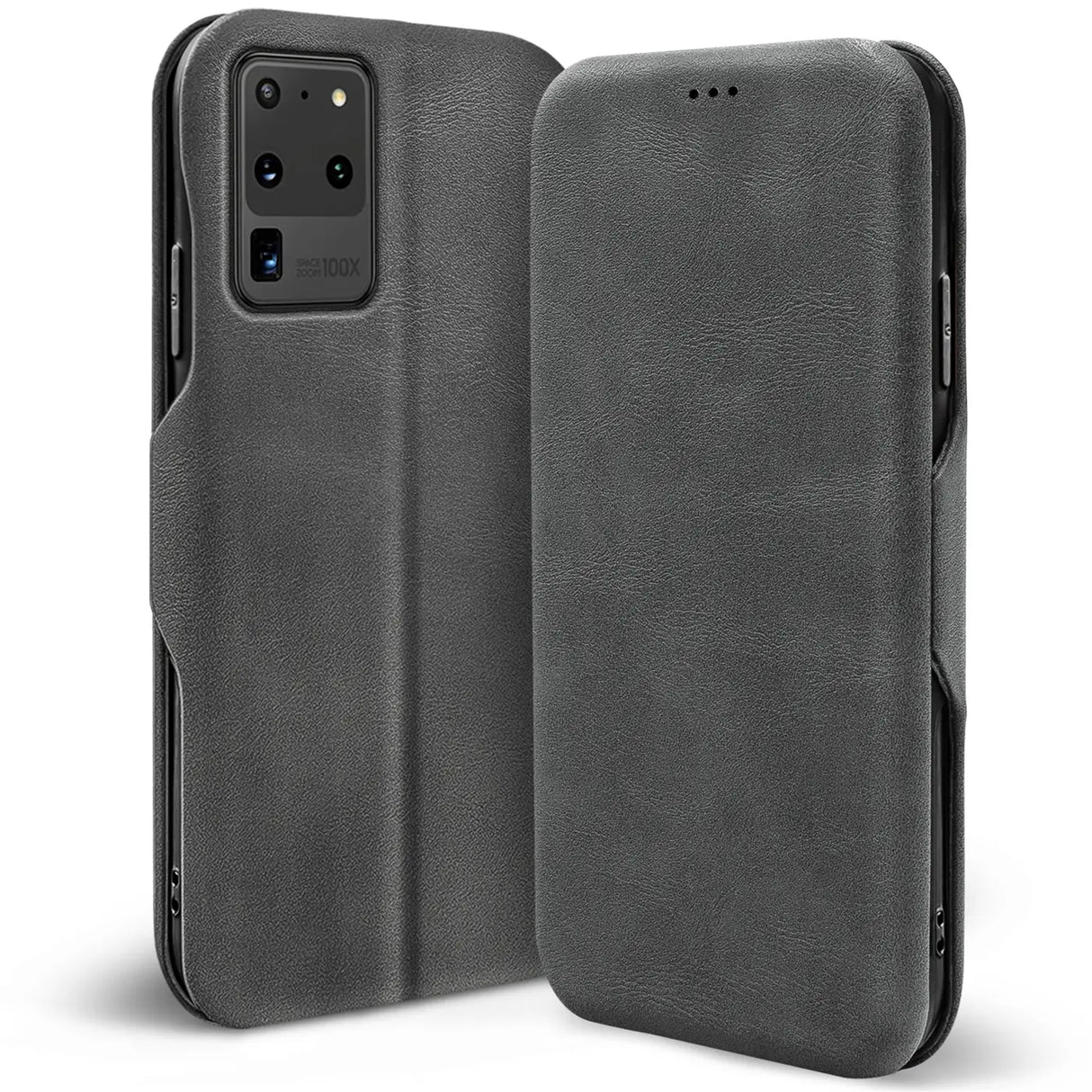 Robuste Klapphülle für Samsung Galaxy S20 Ultra mit Magnetverschluss in Grau