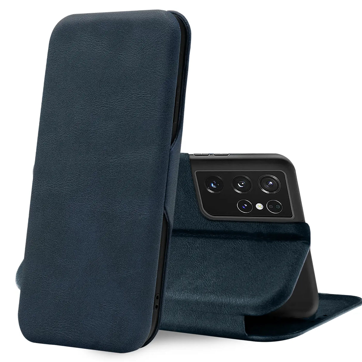 Robuste Klapphülle für Samsung Galaxy S21 Ultra mit Magnetverschluss in Blau