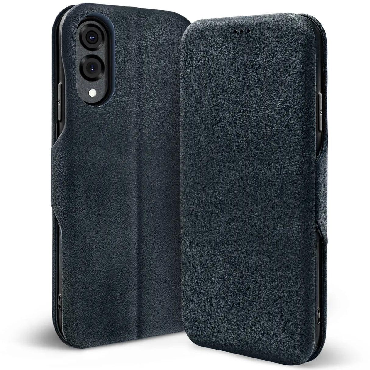 Robuste Klapphülle für Samsung Galaxy S25 Edge mit Magnetverschluss in Blau