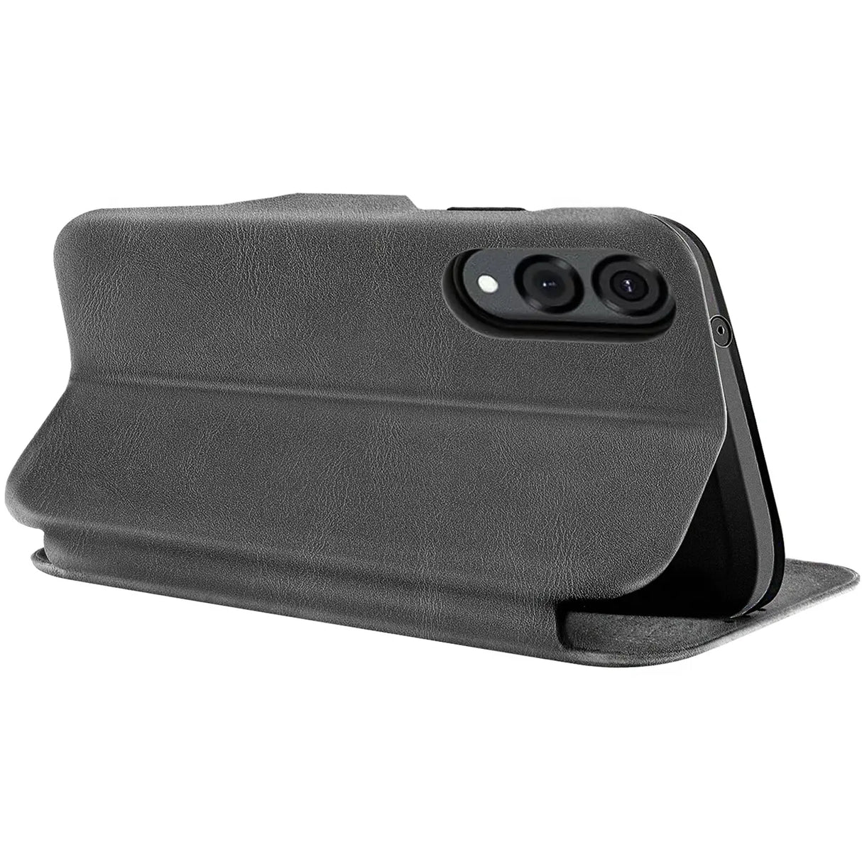 Robuste Klapphülle für Samsung Galaxy S25 Edge mit Magnetverschluss in Grau