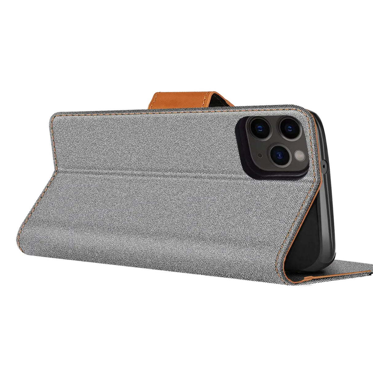 iPhone 13 Pro Klapphülle im Jeanslook mit Karten- und Geldfach