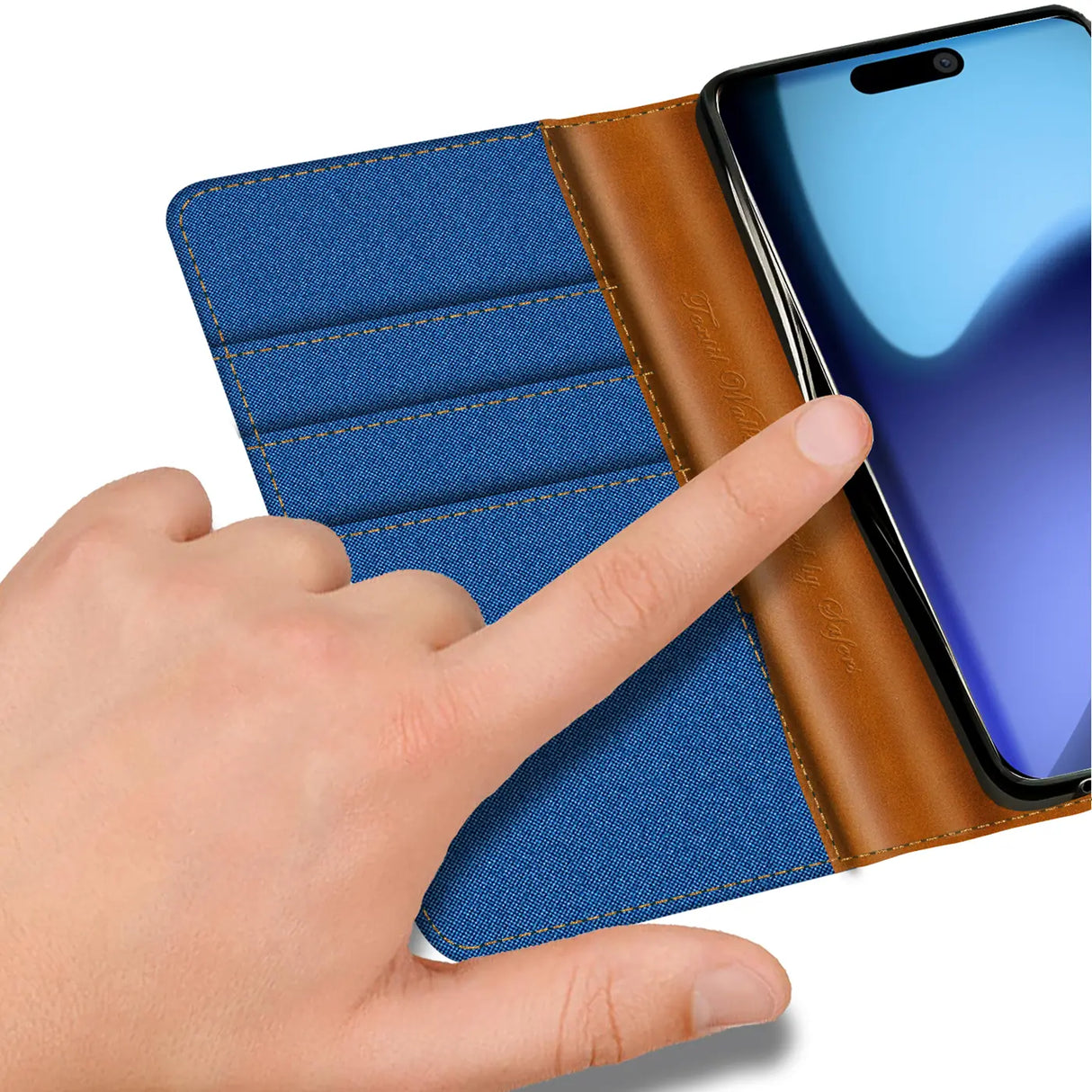 Apple iPhone 17 Klapphülle im Jeanslook mit Karten- und Geldfach