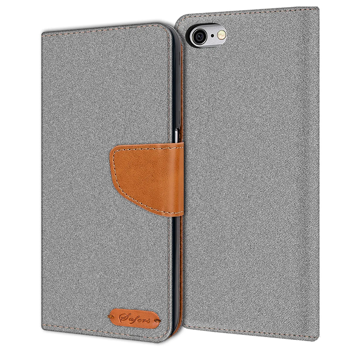 iPhone 6 / 6S Klapphülle im Jeanslook mit Karten- und Geldfach